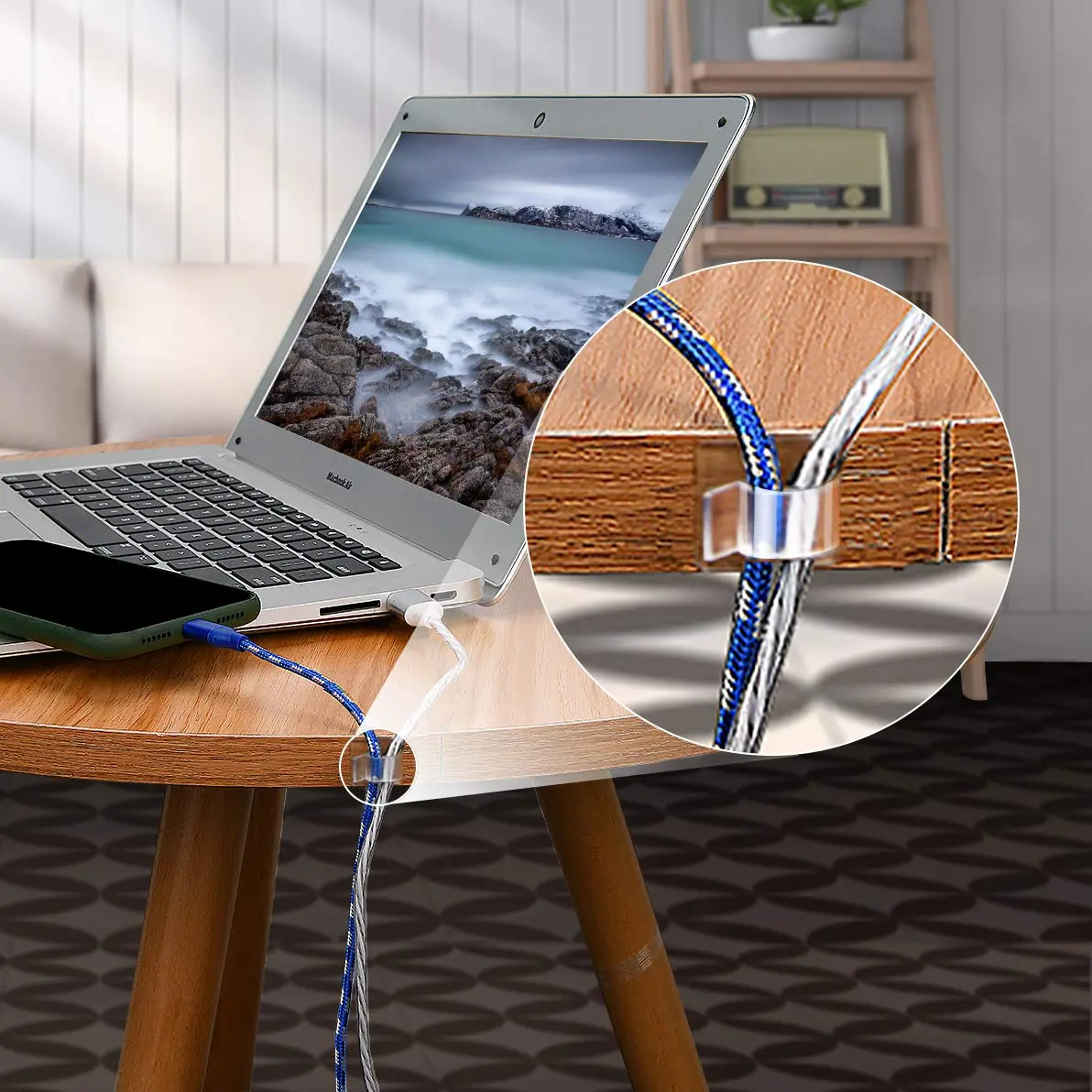 SOULWIT Clear Self Adhesive Cable Management Clips 50 Pcs | Organize Wires on Desks and Walls - view 6