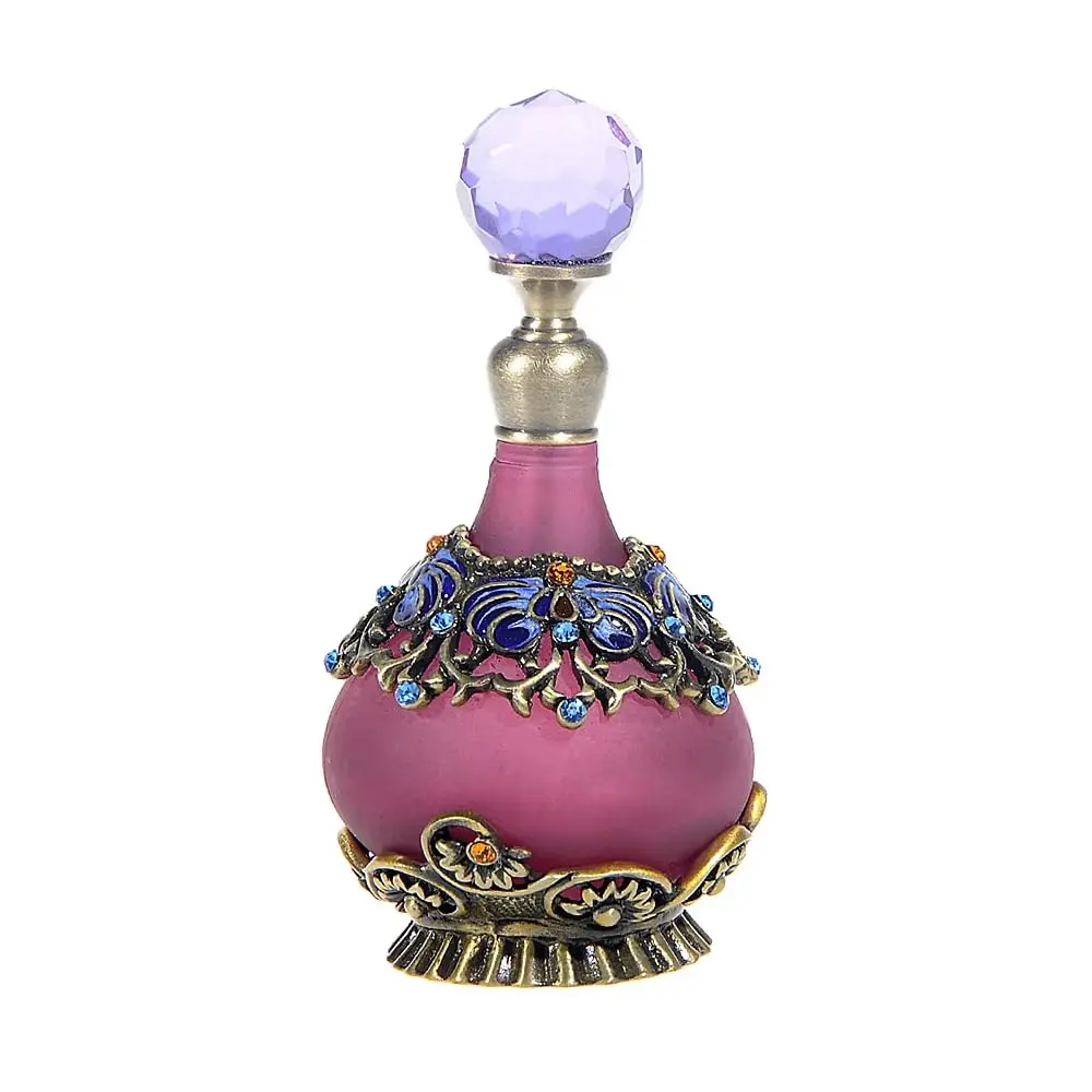 Rayberro Vintage Perfume Bottle, 25ML Purple Flower Glass Refillable Dropper for Women & Girls - main product image