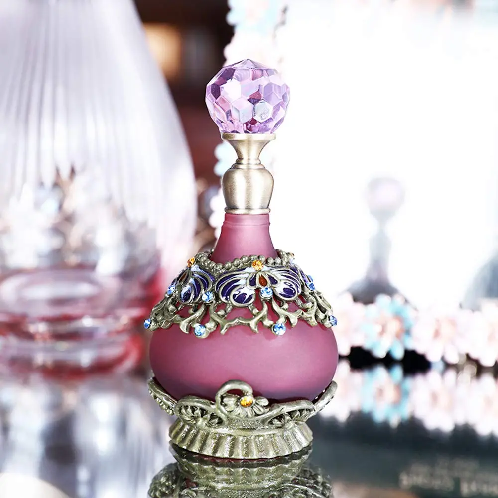 Rayberro Vintage Perfume Bottle, 25ML Purple Flower Glass Refillable Dropper for Women & Girls - view 5