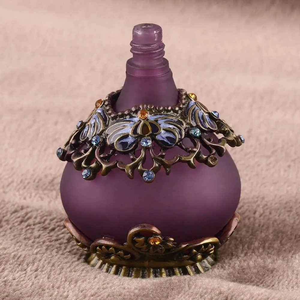 Rayberro Vintage Perfume Bottle, 25ML Purple Flower Glass Refillable Dropper for Women & Girls - view 7