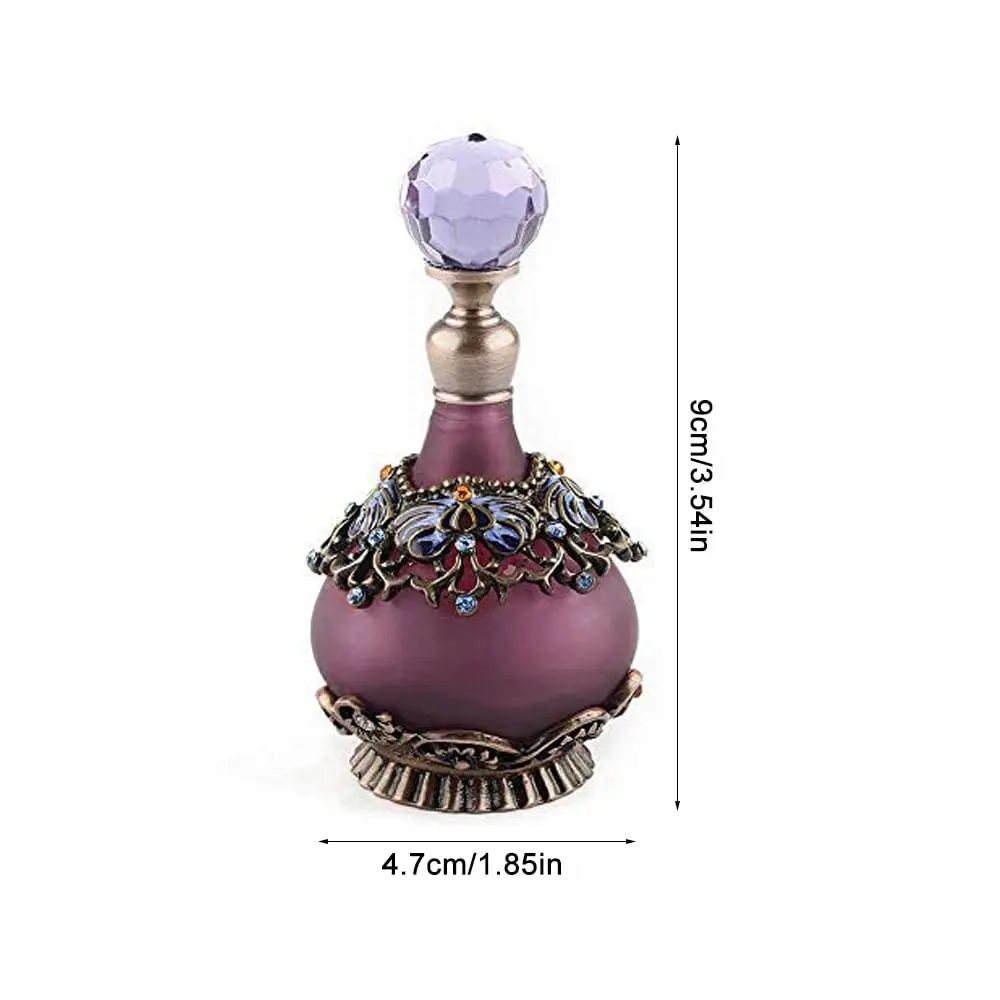 Rayberro Vintage Perfume Bottle, 25ML Purple Flower Glass Refillable Dropper for Women & Girls - view 2