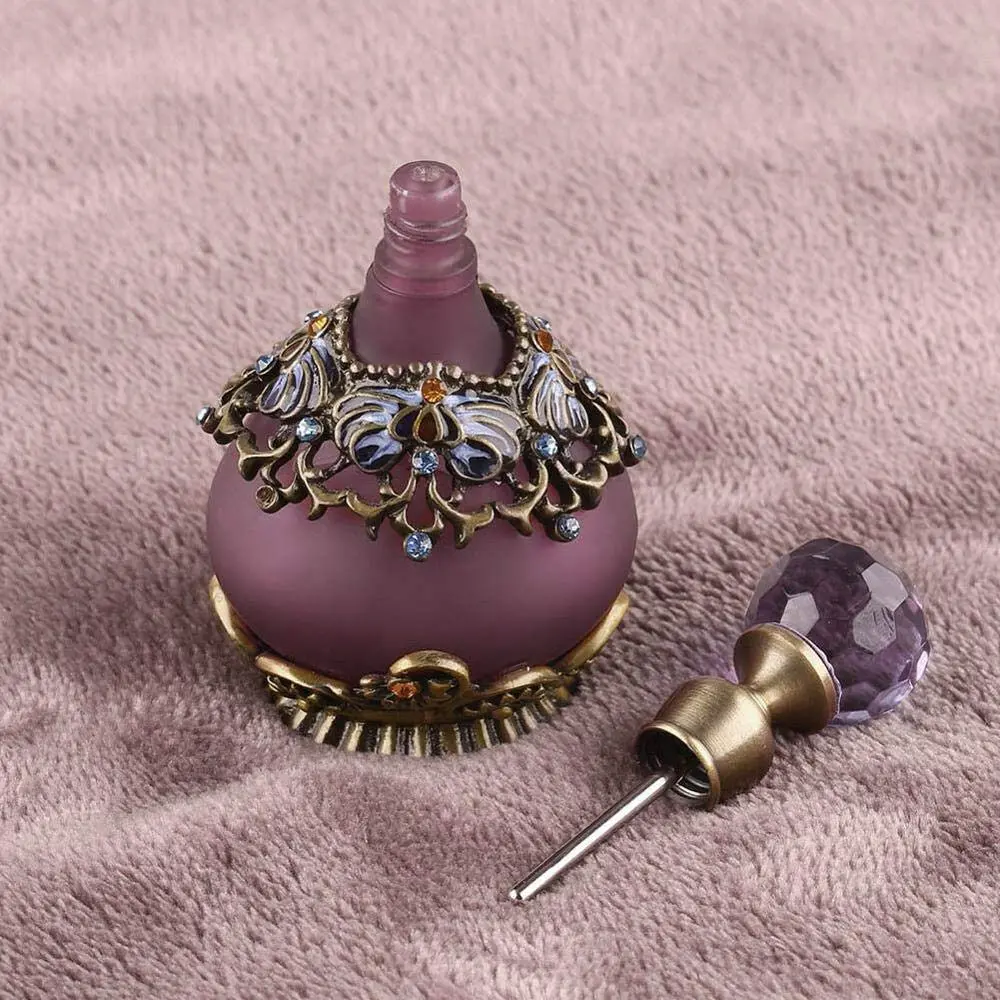 Rayberro Vintage Perfume Bottle, 25ML Purple Flower Glass Refillable Dropper for Women & Girls - view 4