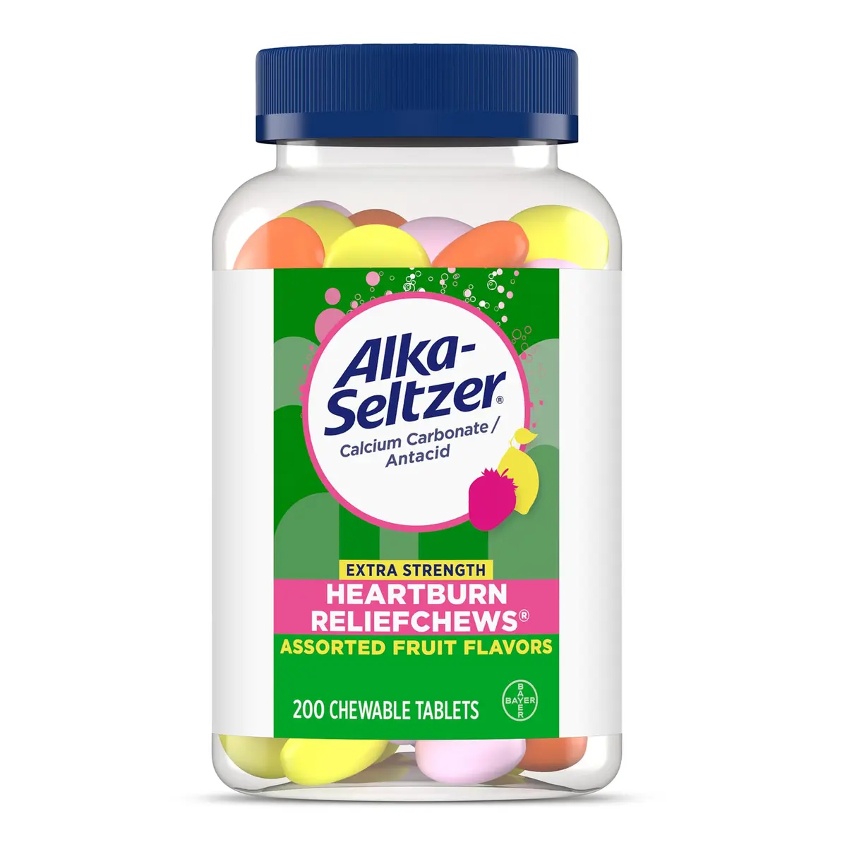 Alka-Seltzer Extra Strength Heartburn ReliefChews 200 Count (680 mg Calcium Carbonate) | Fast Heartburn & Acid Indigestion Relief - main product image