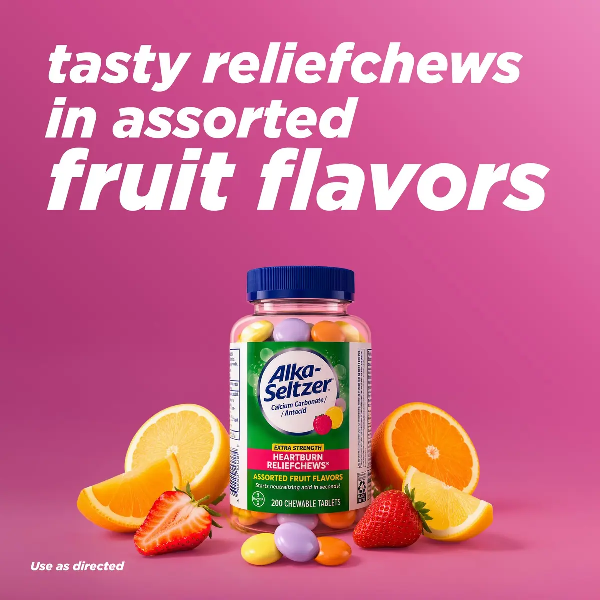 Alka-Seltzer Extra Strength Heartburn ReliefChews 200 Count (680 mg Calcium Carbonate) | Fast Heartburn & Acid Indigestion Relief - view 6
