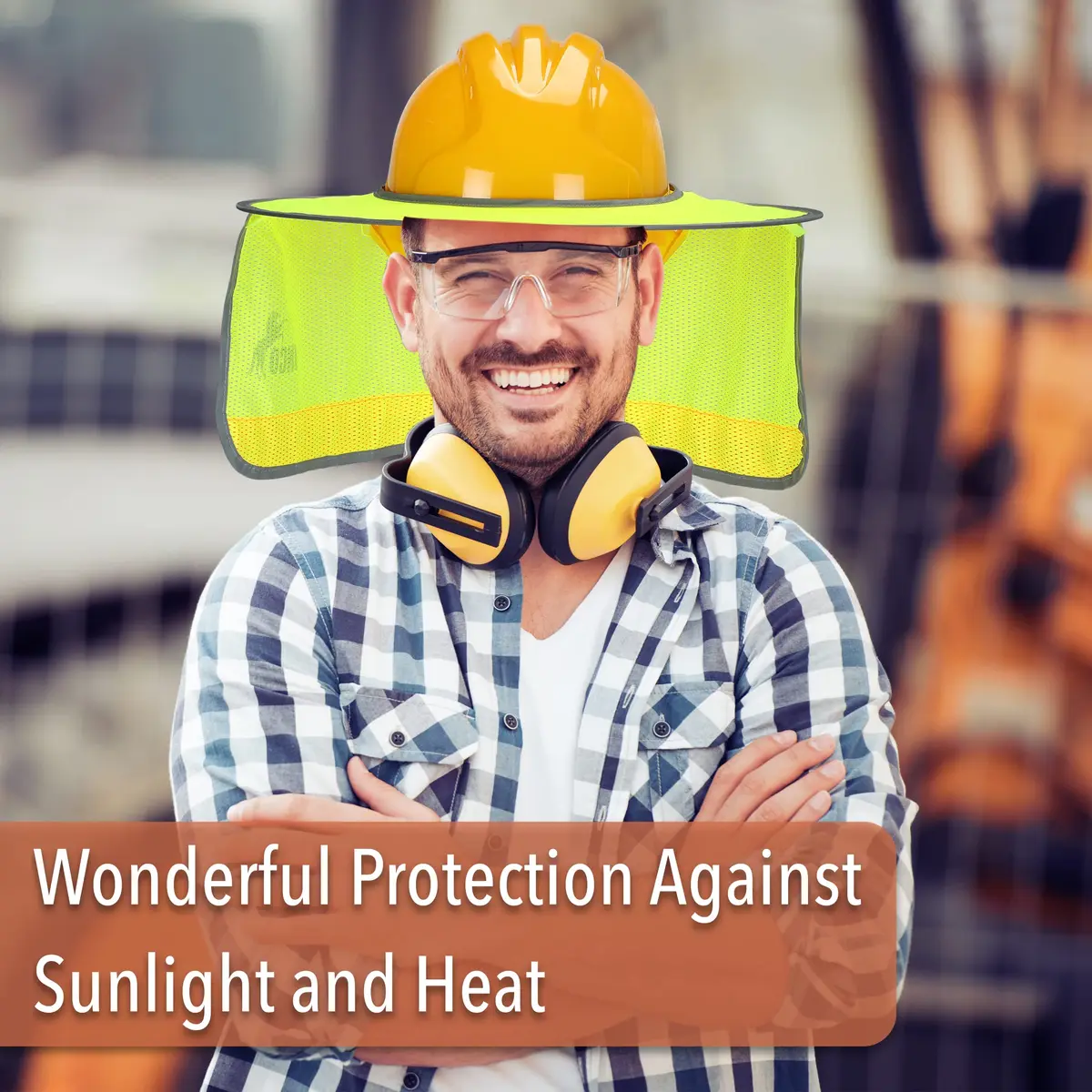 UNCO Hard Hat Sun Shield Full & Standard Brim Mesh Sunshade | Sun Protection & Safety Accessory - view 6