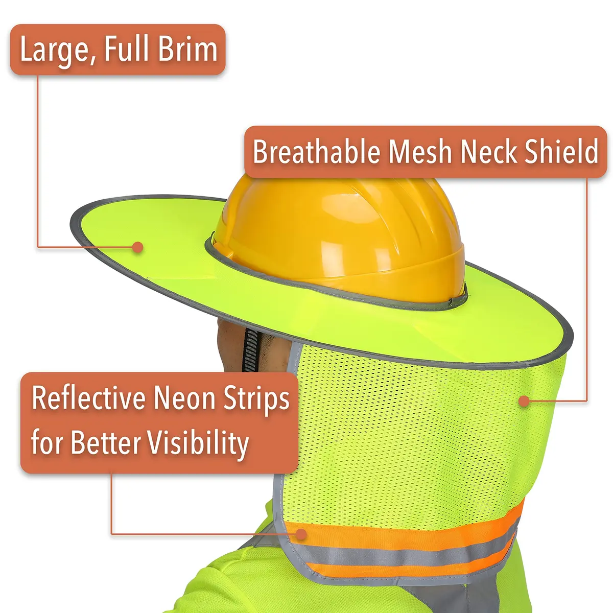 UNCO Hard Hat Sun Shield Full & Standard Brim Mesh Sunshade | Sun Protection & Safety Accessory - view 3