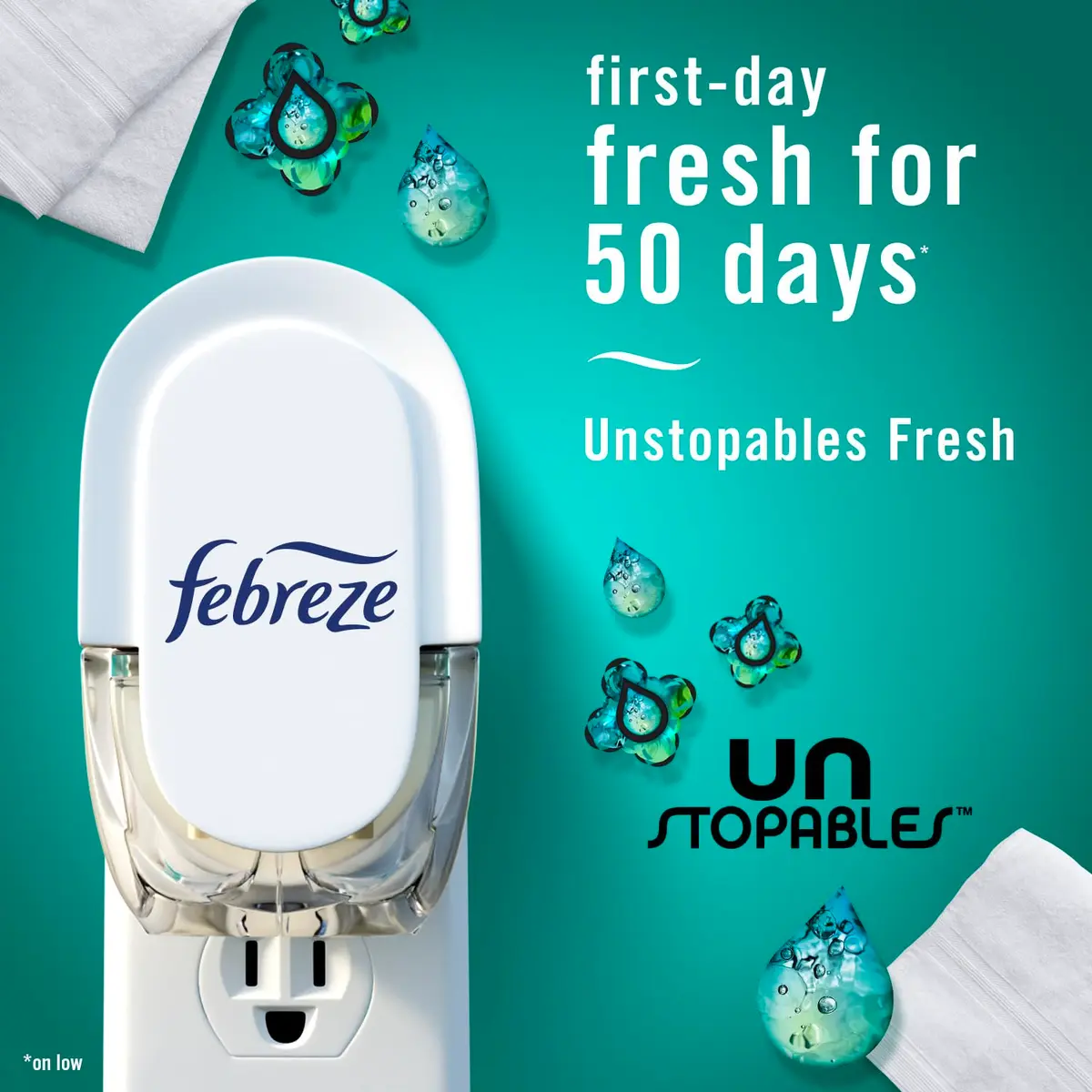 Febreze Plug-in Air Freshener Refills Unstopables Fresh Scent 0.87oz (25ml) Each, 3 Count | Odor-Fighting Technology for Home & Office - view 3
