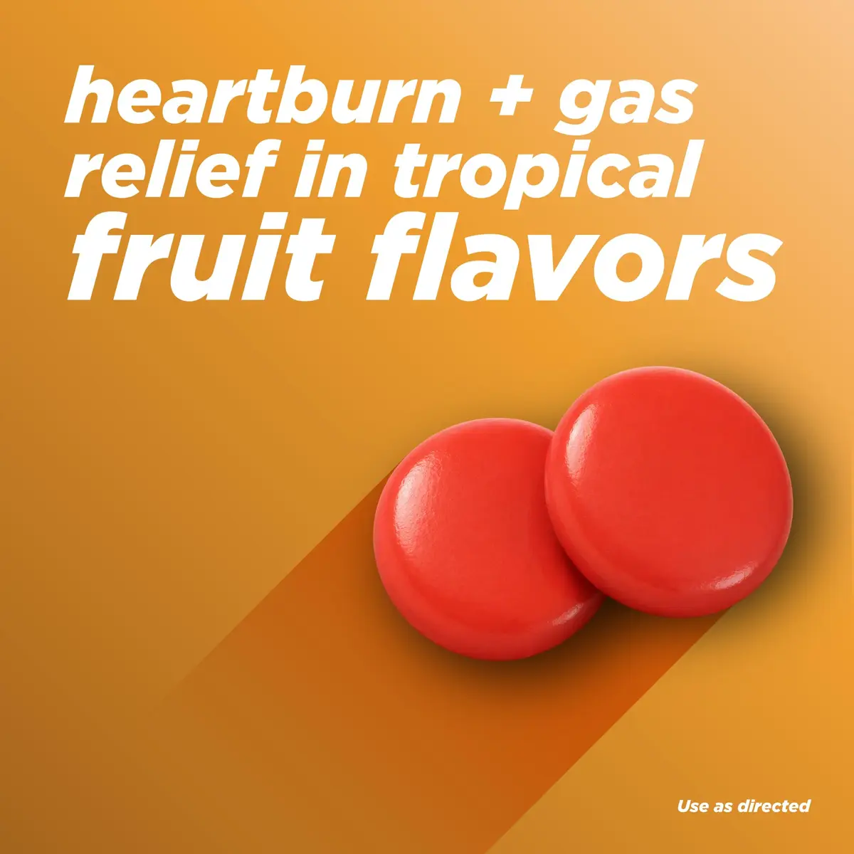 Alka-Seltzer Heartburn + Gas ReliefChews Tropical Punch 180 Count (6.35 oz / 180 g) | Fast Relief for Heartburn, Gas, and Bloating - view 2
