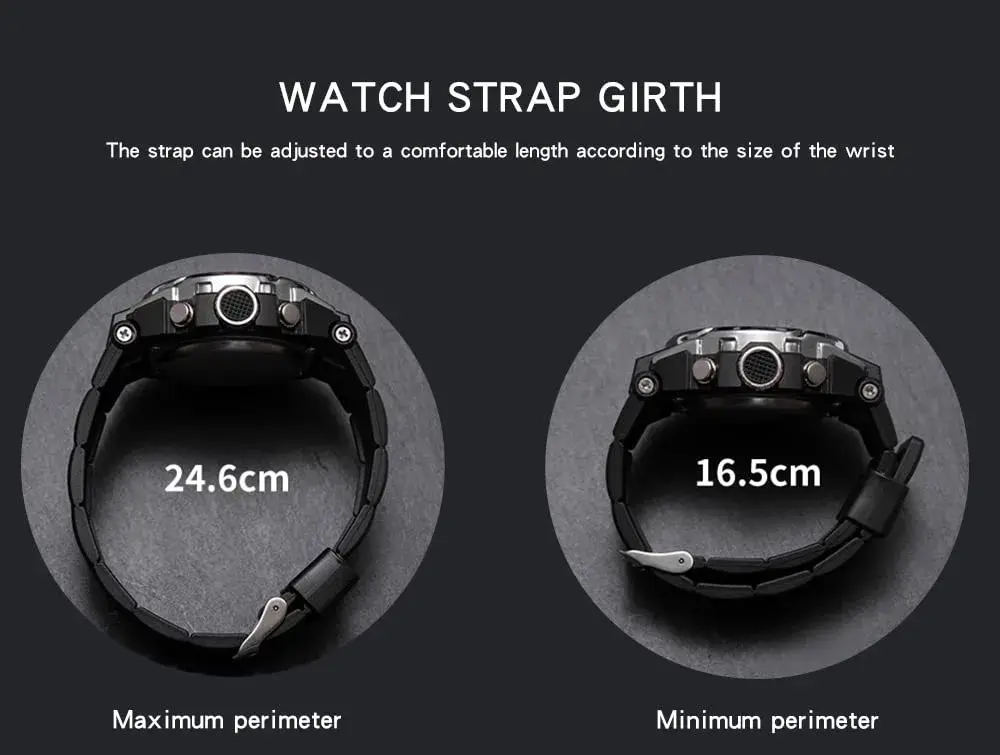 AIMES Men's Military Tactical Watch 53mm (2.1 inch) | Dual Time Zone Analog-Digital Display - view 6