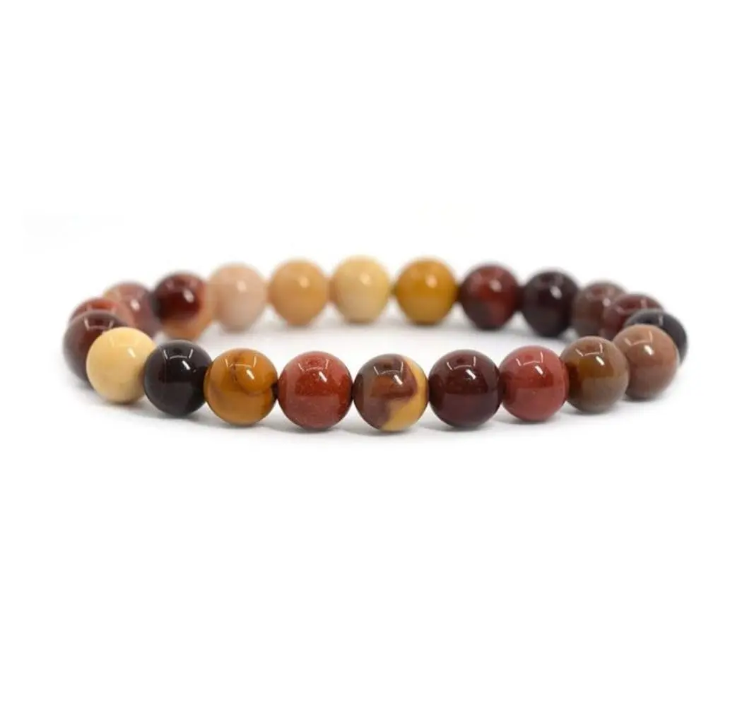 Adabele Real Natural Mookaite Jasper Gemstone Stretch Bracelet 8 Inch | Genuine Earth-Mined Beads for Daily Wear - main product image
