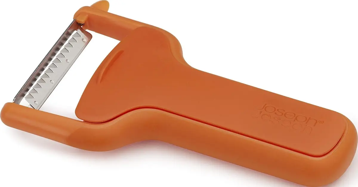 Joseph Joseph SafeStore Peeler, One Size, Orange | Stainless Steel Blade with Handle Guard - main product image