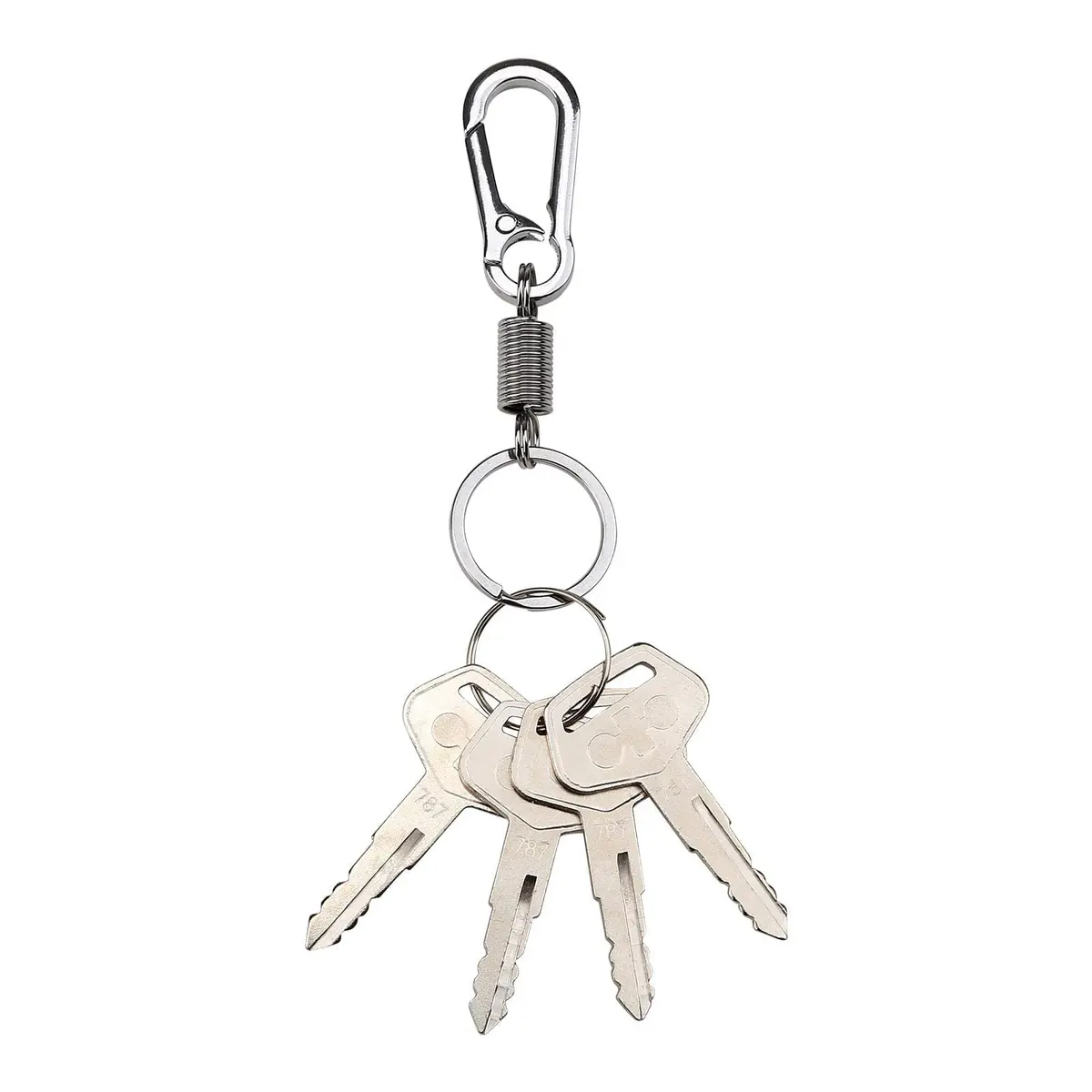10L0L 4PCS 787 Ignition Keys with Keychain for Heavy Equipment Excavator Backhoe Dozer Komatsu, Kalmar, Dressta, Sakai | Alloy Metal Durable Set - view 5