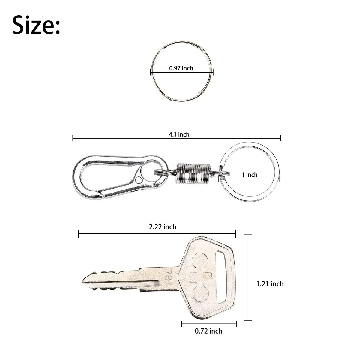 10L0L 4PCS 787 Ignition Keys with Keychain for Heavy Equipment Excavator Backhoe Dozer Komatsu, Kalmar, Dressta, Sakai | Alloy Metal Durable Set - view 6