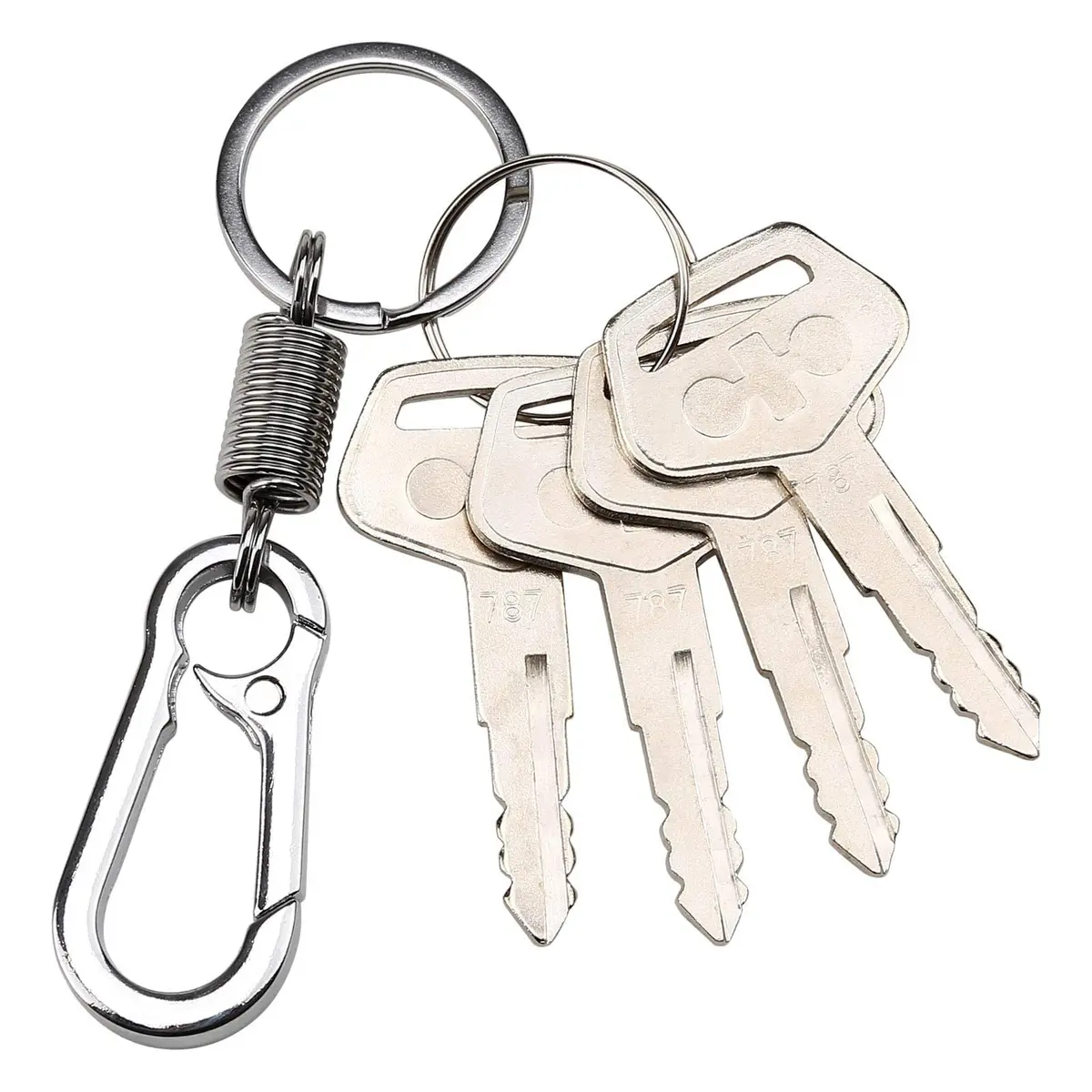 10L0L 4PCS 787 Ignition Keys with Keychain for Heavy Equipment Excavator Backhoe Dozer Komatsu, Kalmar, Dressta, Sakai | Alloy Metal Durable Set - view 8