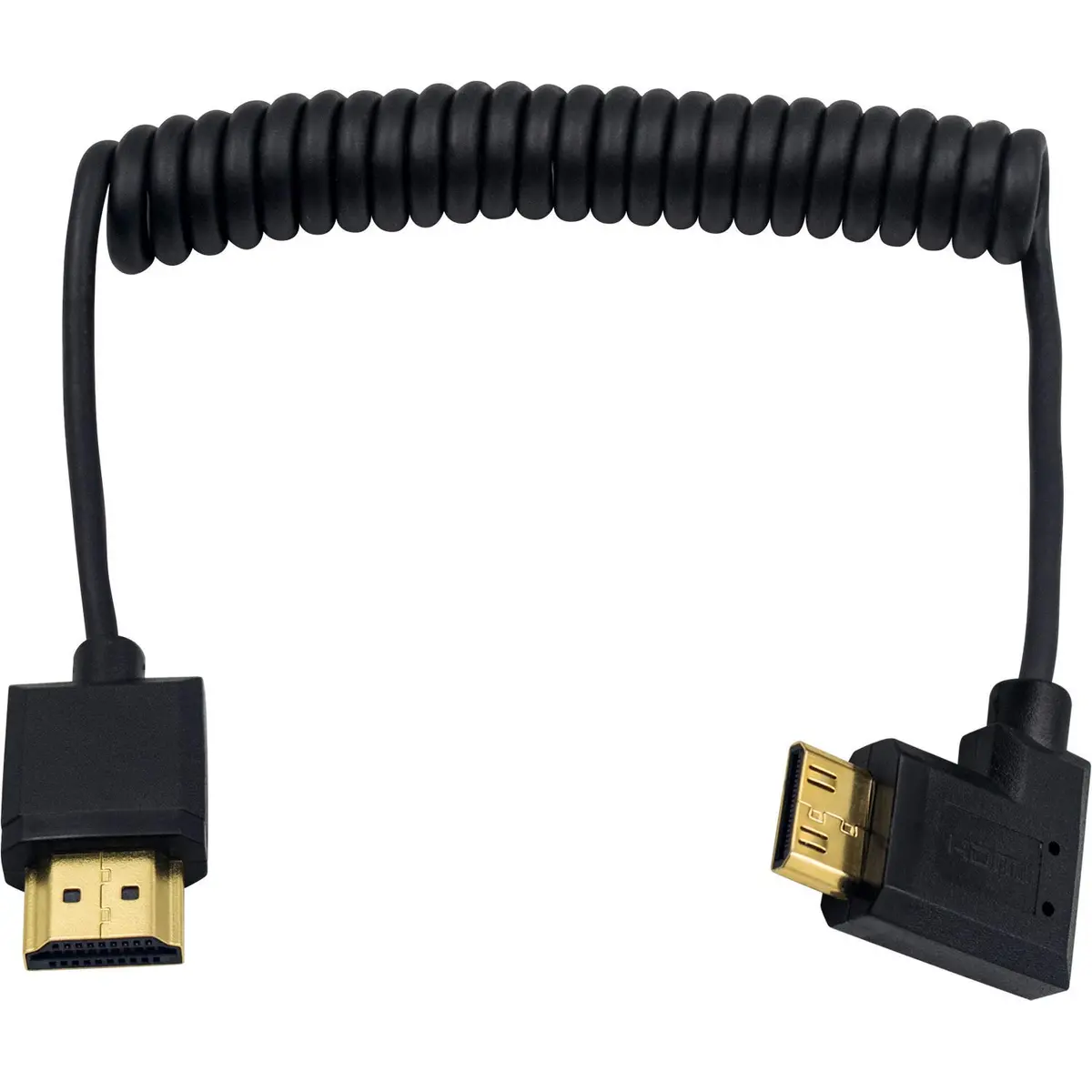 Duttek Thin Mini HDMI to HDMI Coiled Cable 1.2m (1-4ft) | 4K@60Hz Ultra Slim Flexible Angled Cable for Cameras, Tablets, HDTVs - main product image