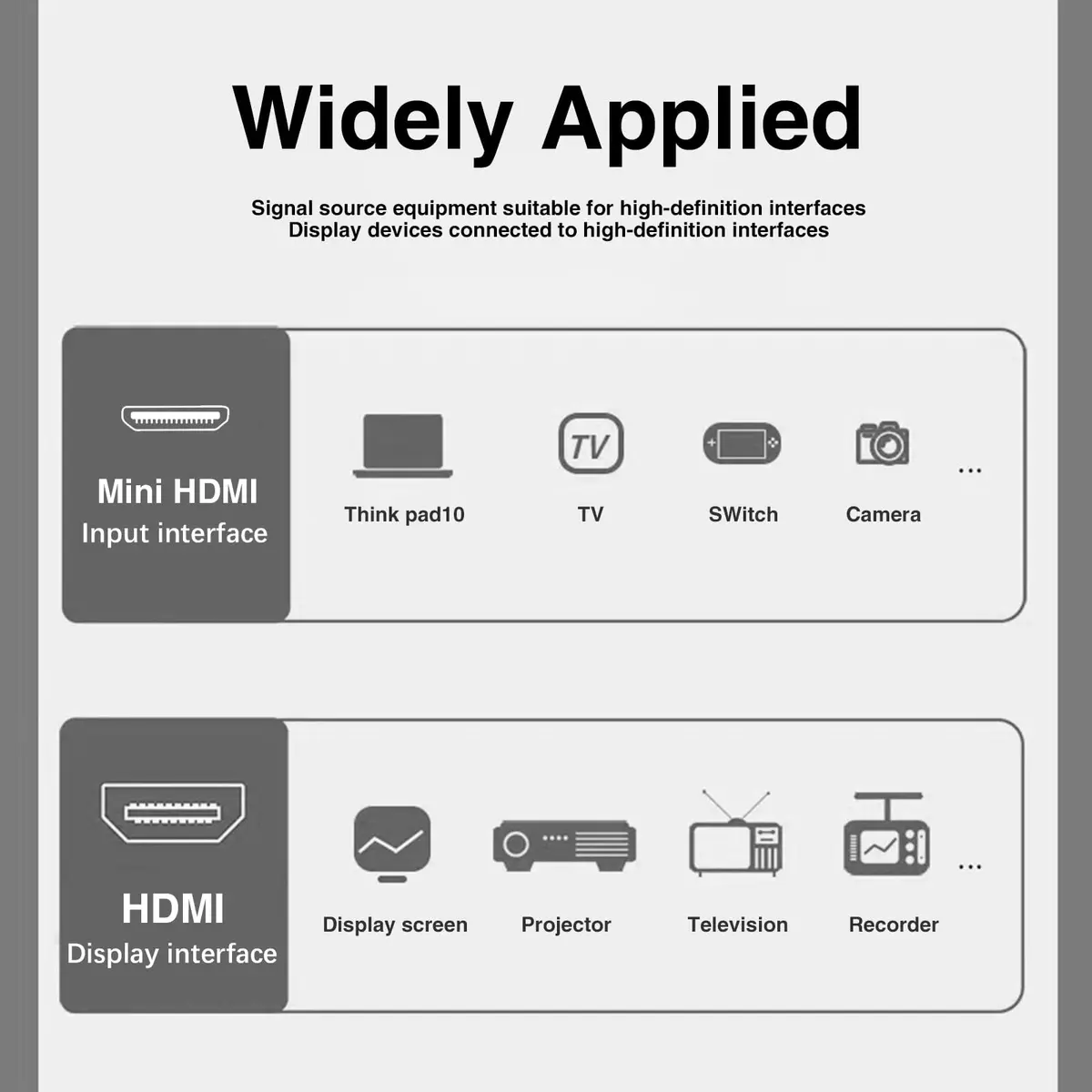 Duttek Thin Mini HDMI to HDMI Coiled Cable 1.2m (1-4ft) | 4K@60Hz Ultra Slim Flexible Angled Cable for Cameras, Tablets, HDTVs - view 7