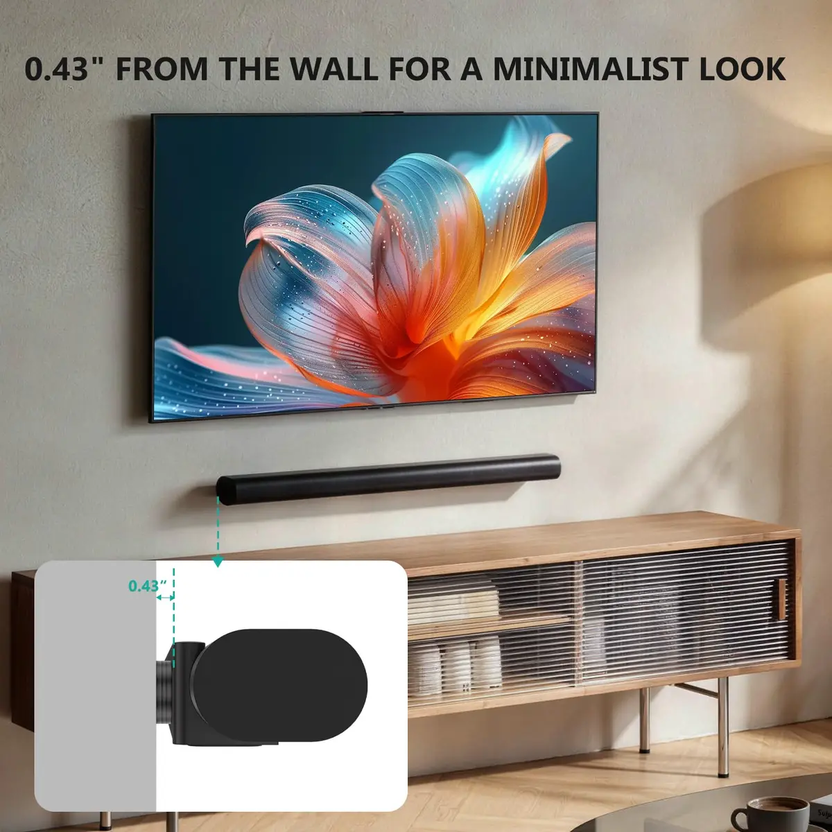 WALI Soundbar Wall Mount for Sonos Arc & Ultra, Black | Heavy Duty Alloy Steel Bracket for 10kg Speakers - view 5
