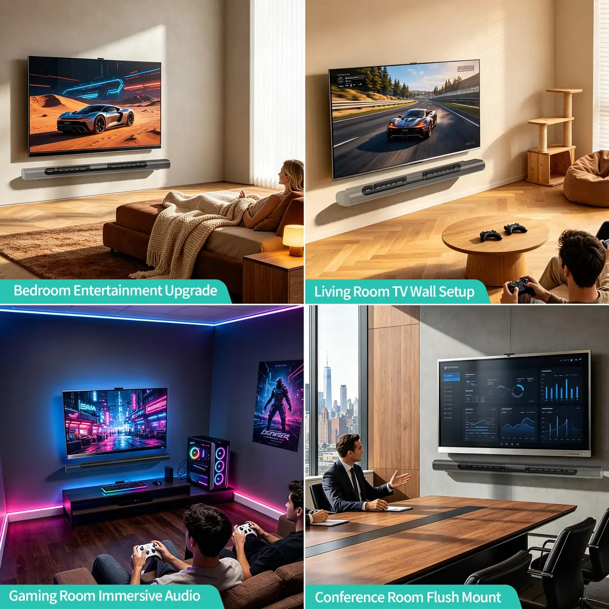 WALI Soundbar Wall Mount for Sonos Arc & Ultra, Black | Heavy Duty Alloy Steel Bracket for 10kg Speakers - view 8