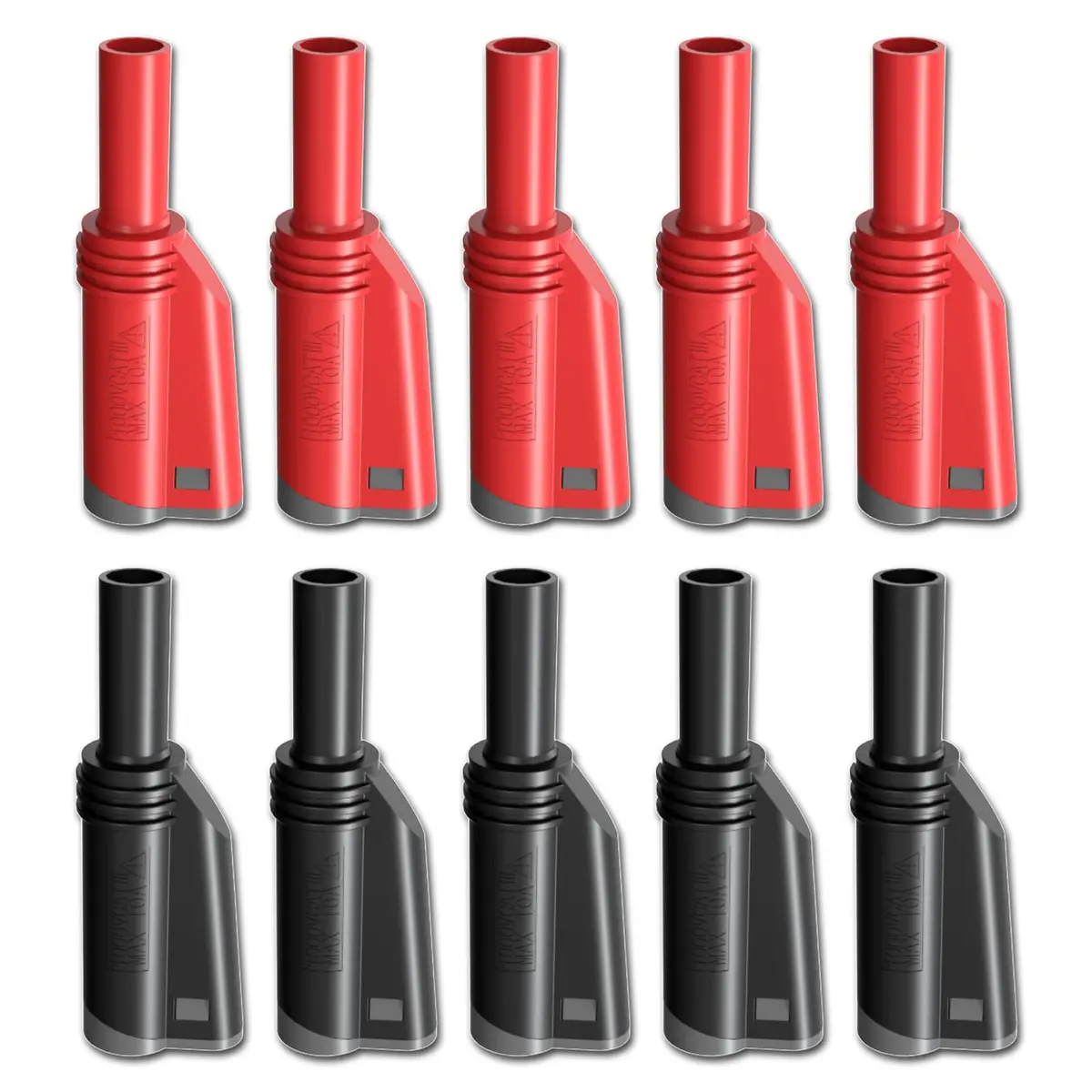 Goupchn 4mm Stackable Shrouded Banana Plugs, Red Black 10PCS | Solderless Screw Fixation, DIY Connectors - main product image