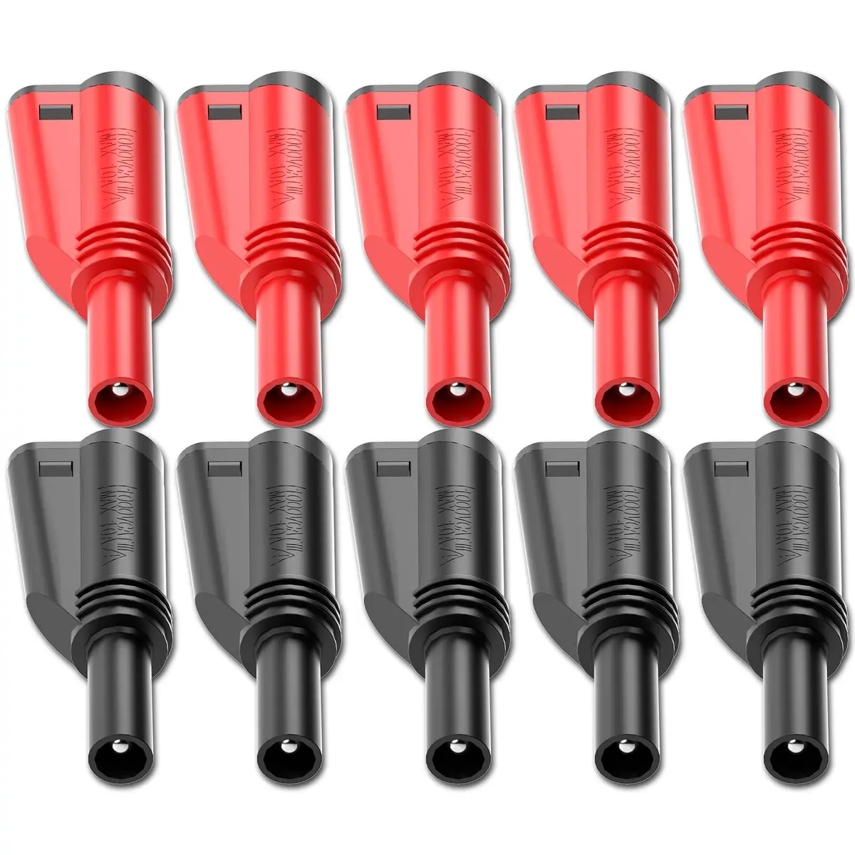 Goupchn 4mm Stackable Shrouded Banana Plugs, Red Black 10PCS | Solderless Screw Fixation, DIY Connectors - view 2