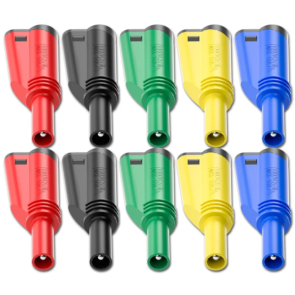 Goupchn 4mm Stackable Banana Plugs, 10PCS (5 Colors) | Solderless Screw Fixation for DIY Electrical Connectors - view 2
