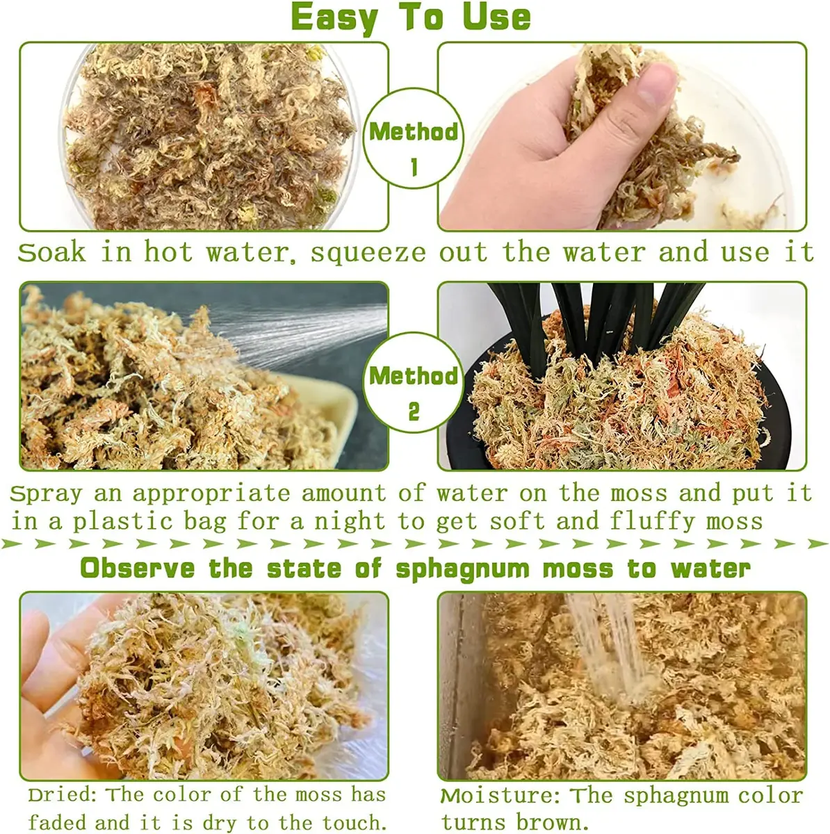 Legigo 4 QT Natural Sphagnum Moss Potting Mix | Moisture-Retentive for Orchids & Carnivorous Plants - view 4