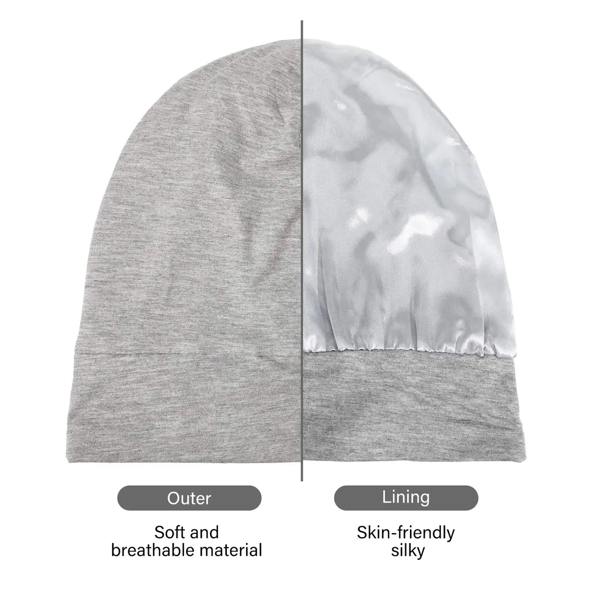 Geyoga Silk Satin Bonnet for Men 2 Pack | Adjustable Elastic Band for Curly Hair - view 4