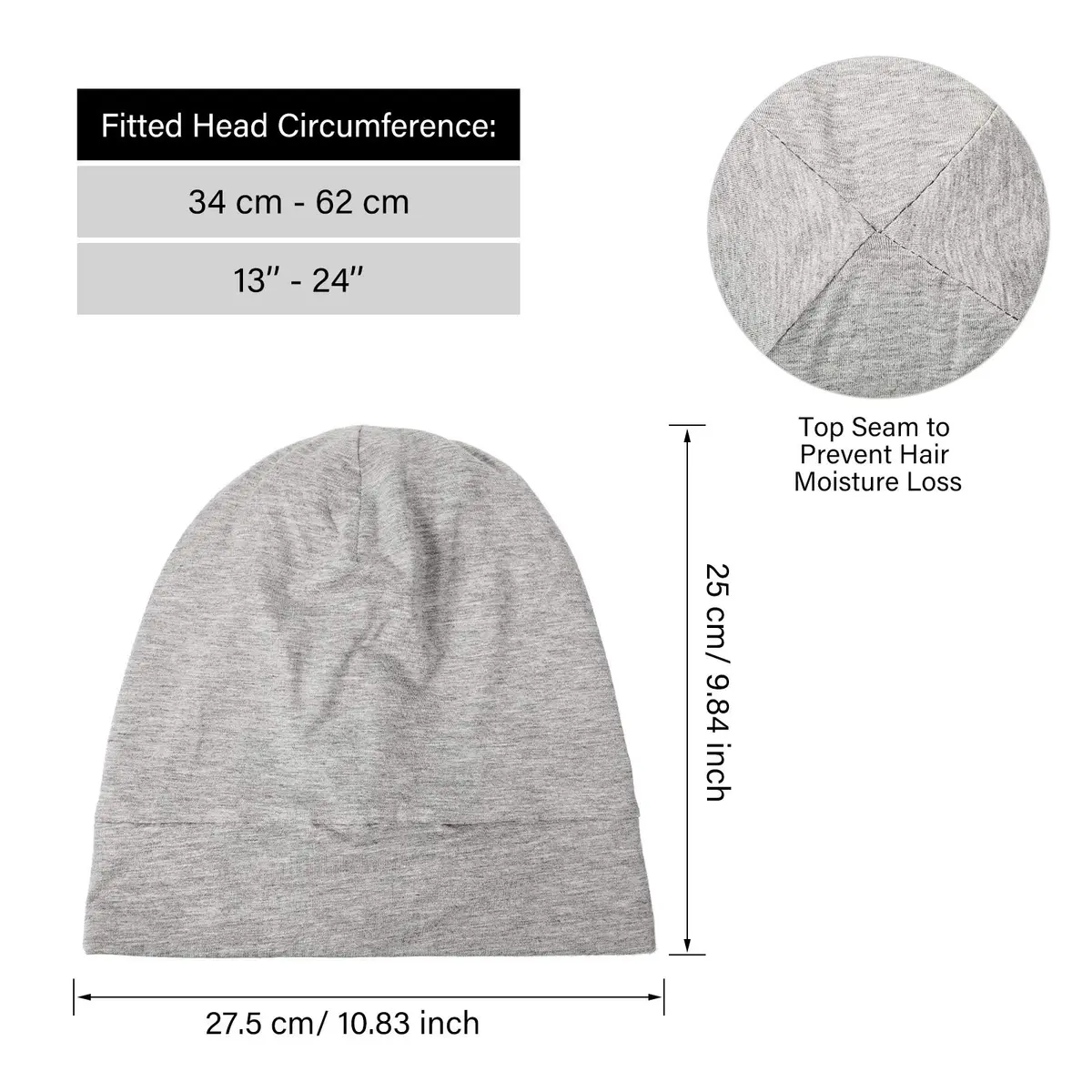 Geyoga Silk Satin Bonnet for Men 2 Pack | Adjustable Elastic Band for Curly Hair - view 2