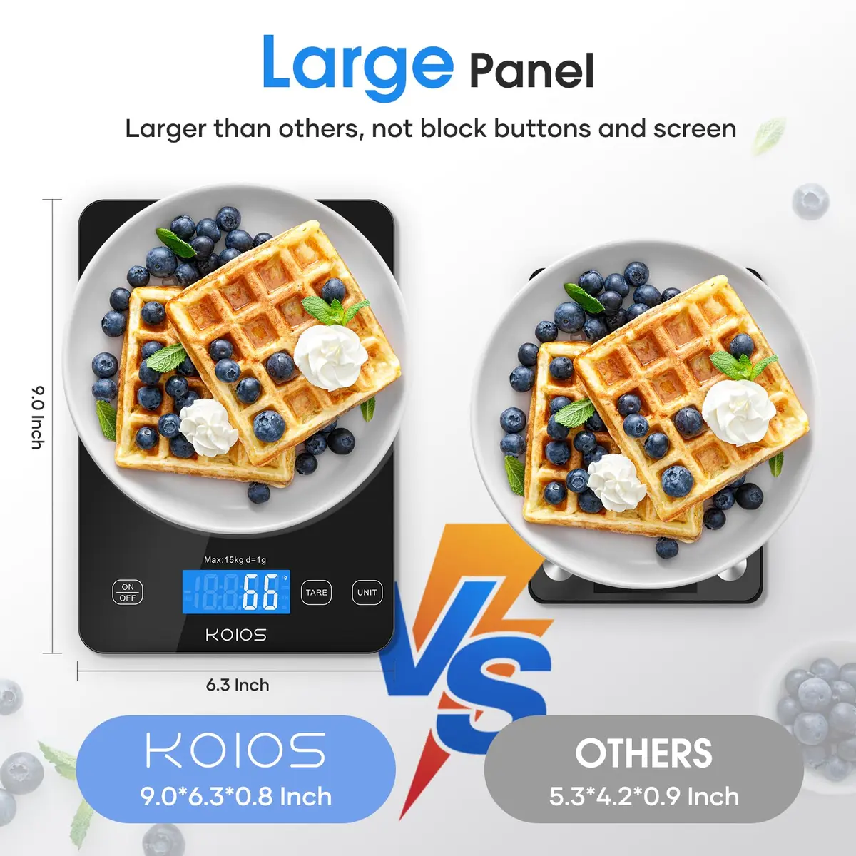 KOIOS Black 33lb (15kg) Digital Kitchen Scale | Precision Weighing for Baking & Cooking - view 4