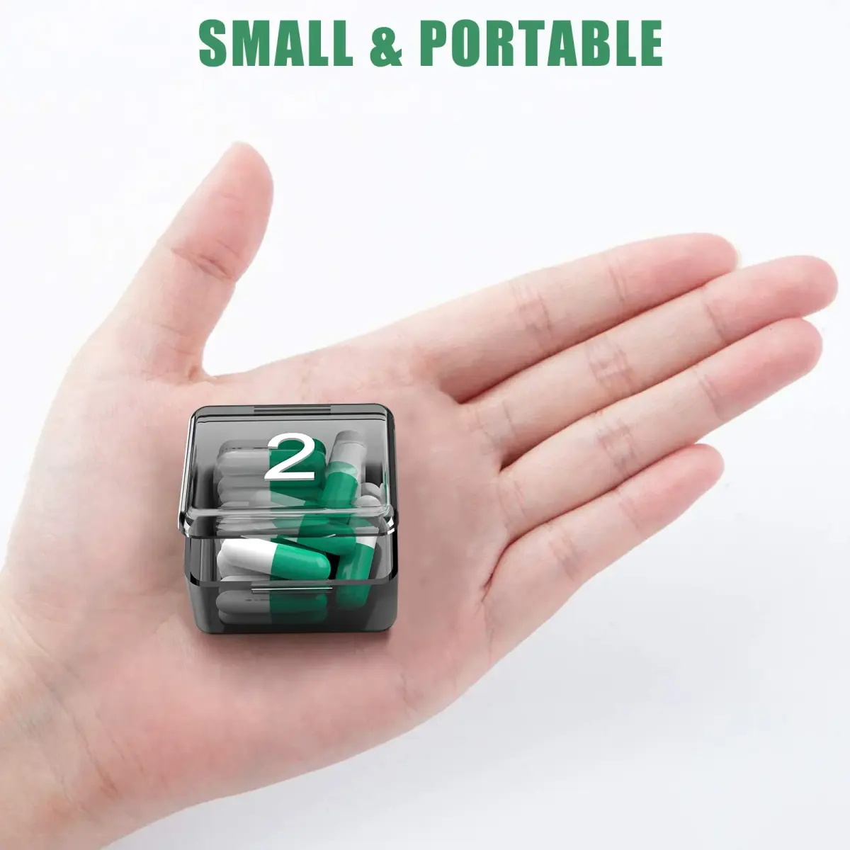 DOHIMGIO 30-Day Monthly Pill Organizer Box with Large Compartments | Squeeze-to-Open Design - view 5