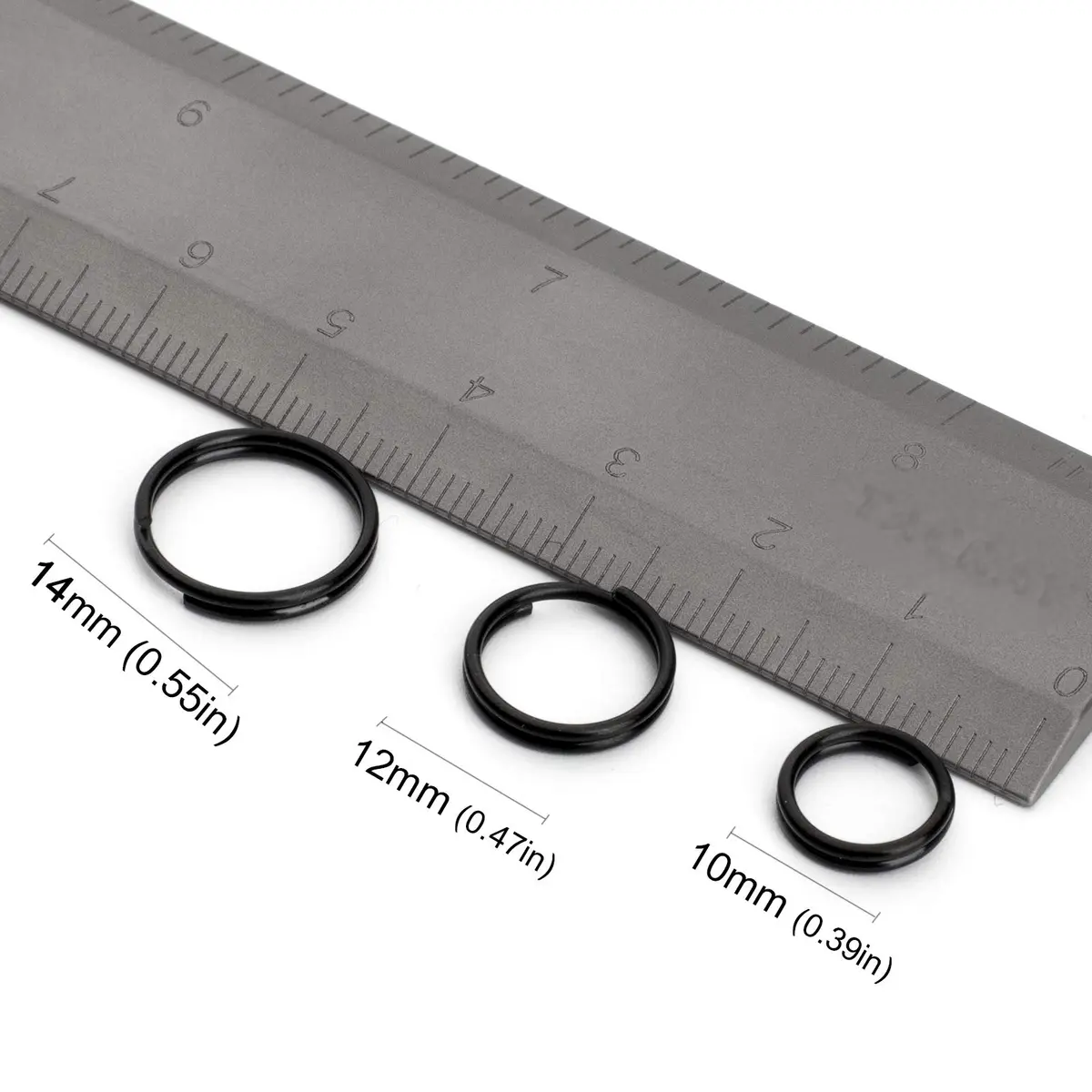 FEGVE TC4 Titanium Split Key Rings Set, 15 pcs Black-Plated Jump Rings for Keys & Jewelry DIY | Rustproof & Durable - view 2