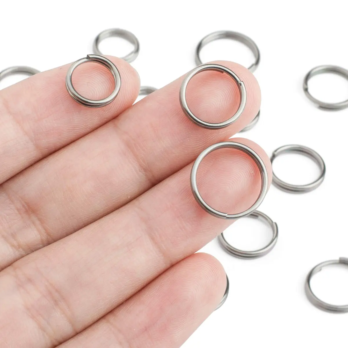 FEGVE TC4 Titanium Small Split Key Rings | Corrosion-Resistant Jewelry DIY Accessory - view 3