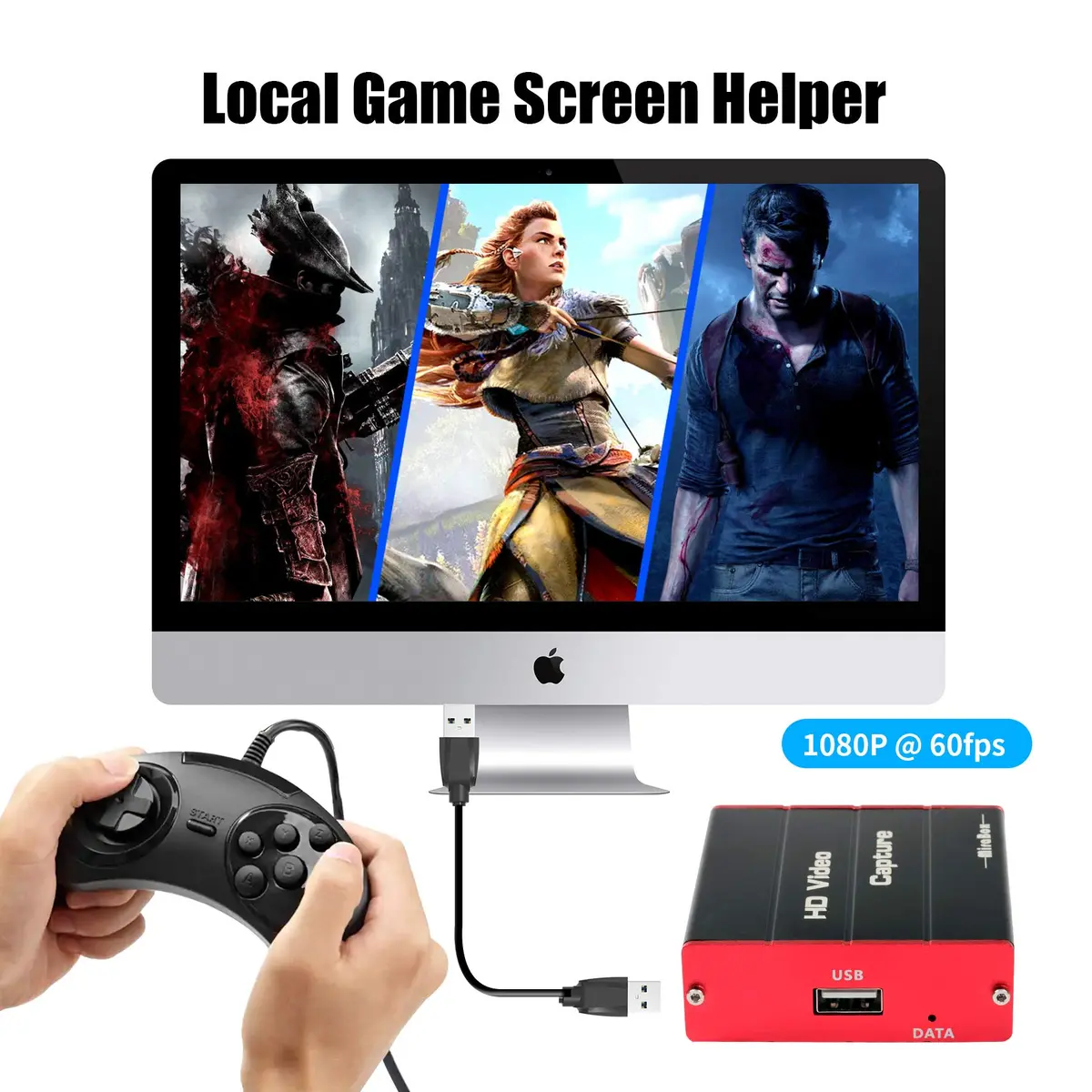 Mirabox HSV320 USB 3.0 HDMI Capture Card 1080p 60FPS | Zero Latency HDMI Passthrough for PC and Gaming Consoles - view 4
