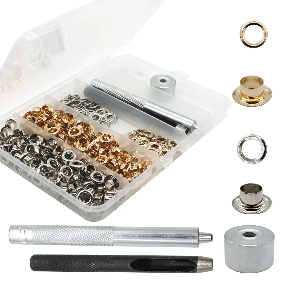 Raydodo 3/16 Inch Brass Grommet Kit with Tool | DIY Crafts & Repairs in India - main product image