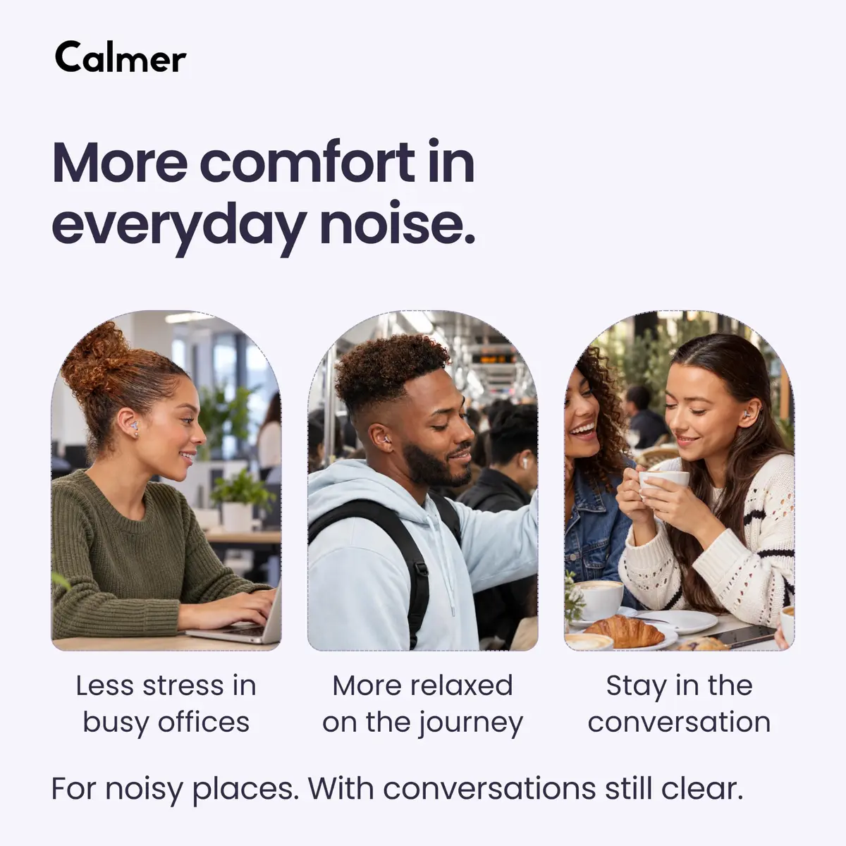 FLARE AUDIO Calmer | Noise Reducing Ear Plugs Alternative | In-Ear, Translucent, Silicone, One Size - view 7