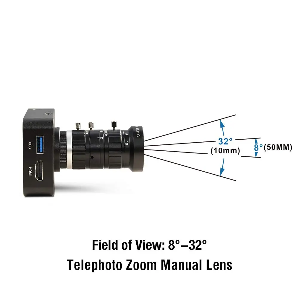 MOKOSE 4K HDMI Webcam C/CS-Mount with 10-50MM Telephoto Zoom Lens | Support 4K@30fps Video - view 5