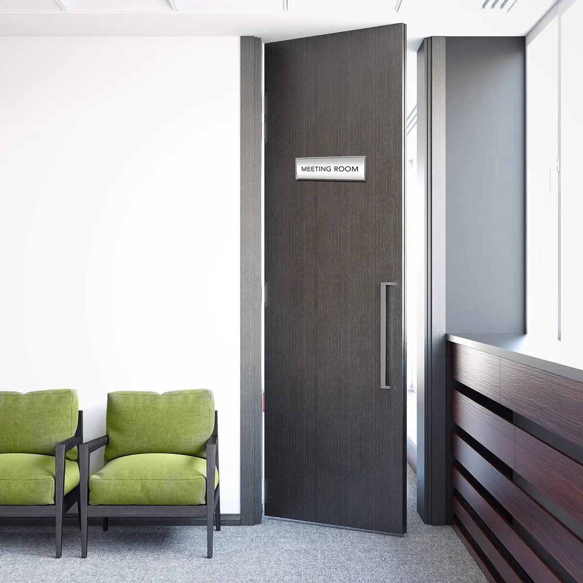 GlossyEnd Silver Aluminum Wall Mount Name Plate Holder | Durable Office Signage (8” x 3”) - view 5