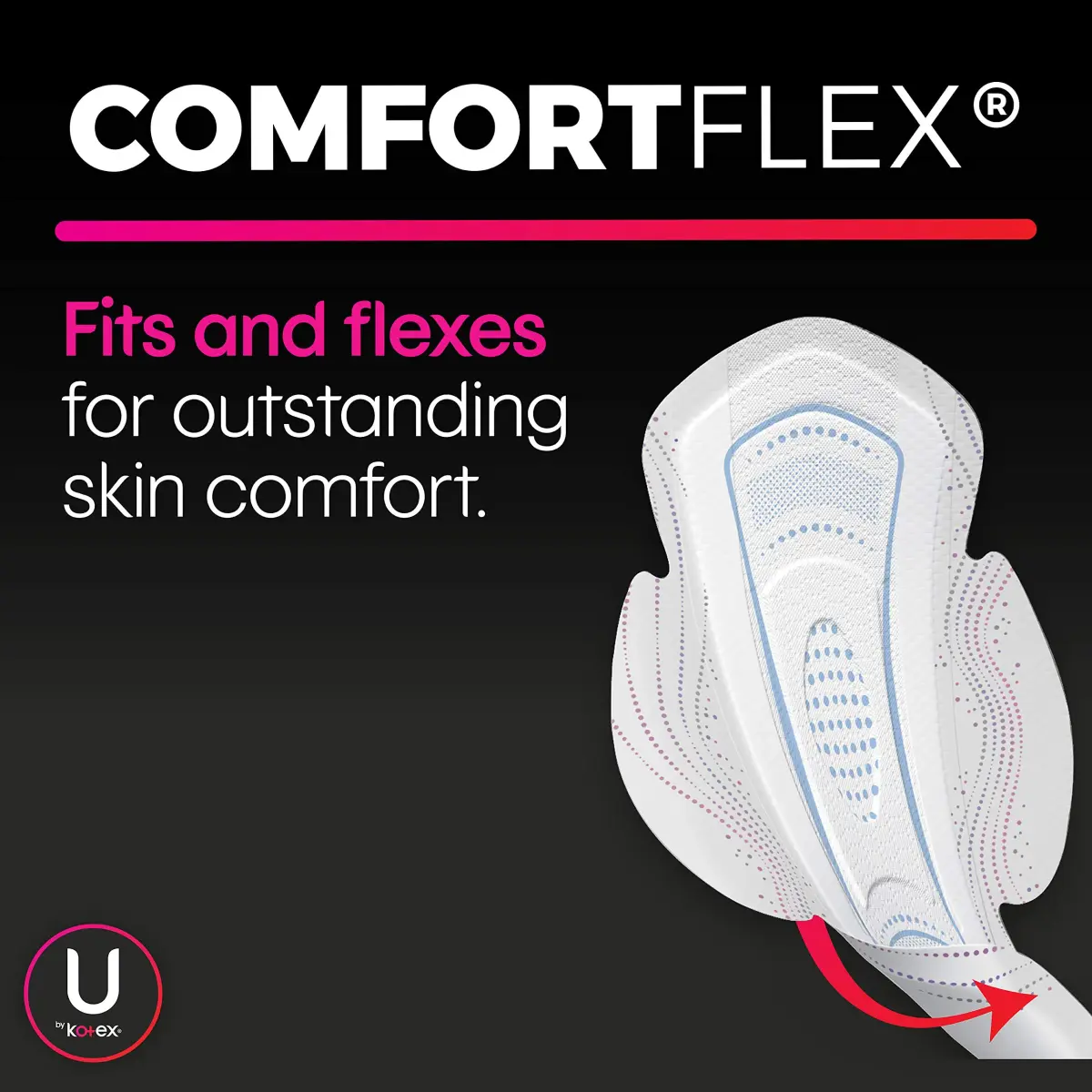 U by Kotex CleanWear Ultra Thin Feminine Pads with Wings, Regular Absorbency, 32 Count | Dermatologist Tested & Hypoallergenic - view 3