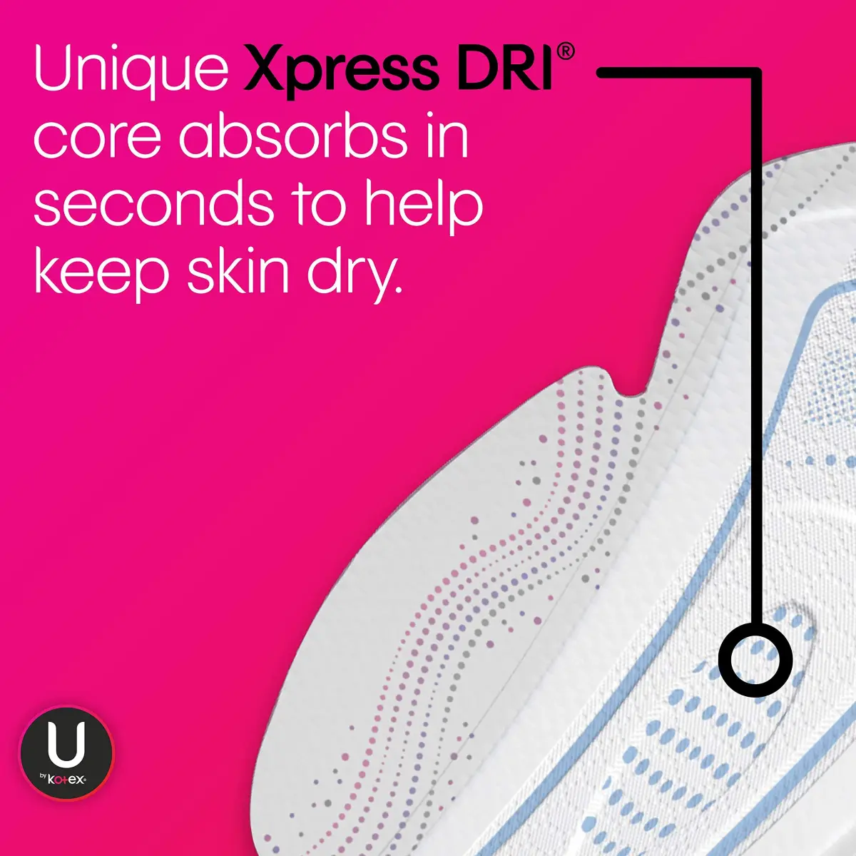 U by Kotex CleanWear Ultra Thin Feminine Pads with Wings, Regular Absorbency, 32 Count | Dermatologist Tested & Hypoallergenic - view 4