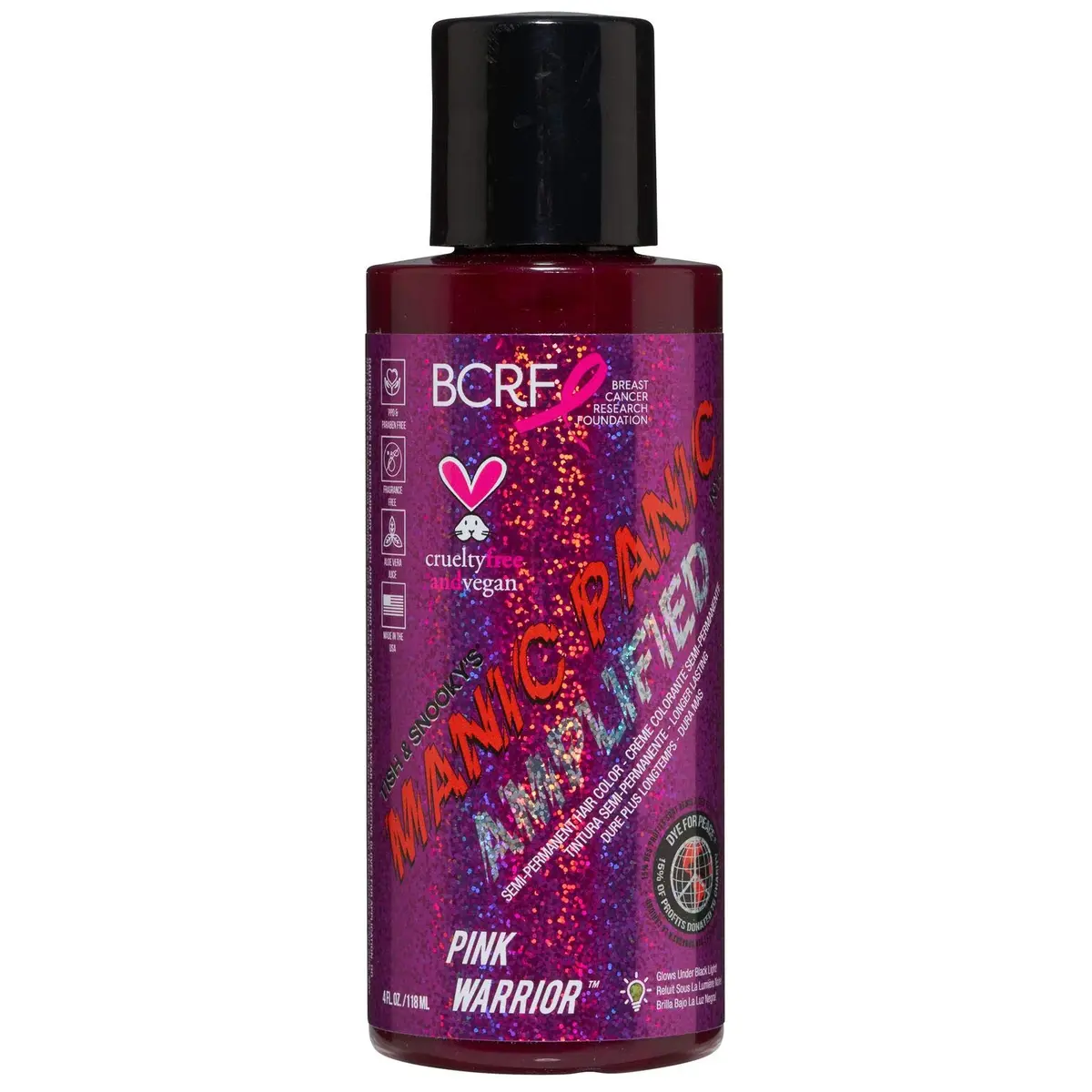 Manic Panic Amplified Pink Warrior Semi-Permanent Hair Dye | Vibrant Neon Pink for Light & Dark Hair (118ml) - main product image