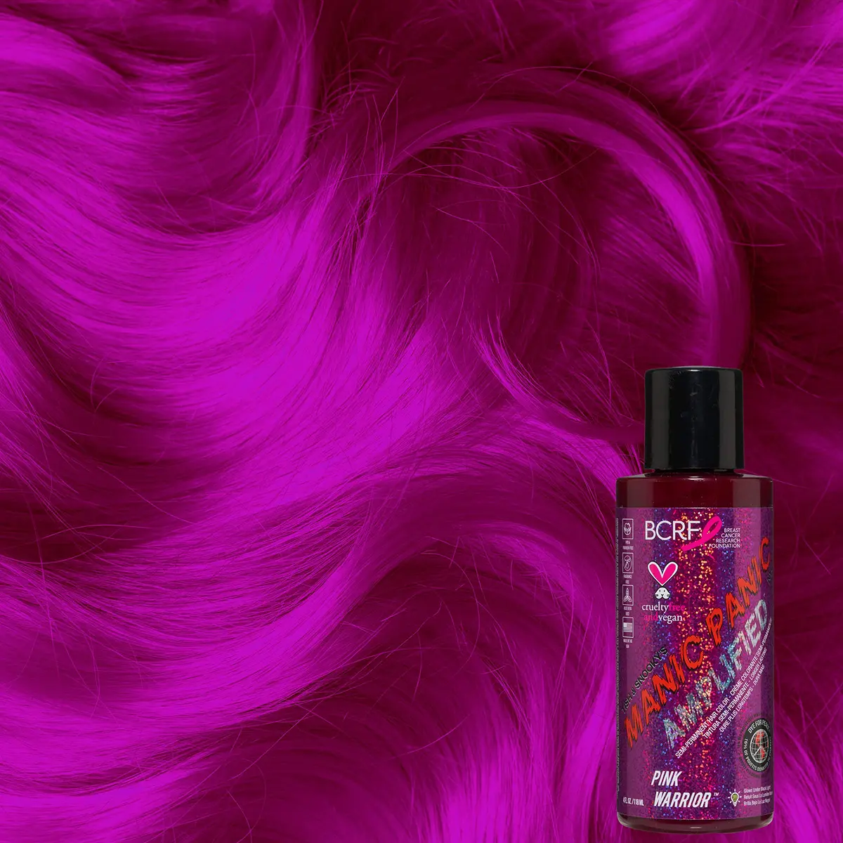 Manic Panic Amplified Pink Warrior Semi-Permanent Hair Dye | Vibrant Neon Pink for Light & Dark Hair (118ml) - view 3