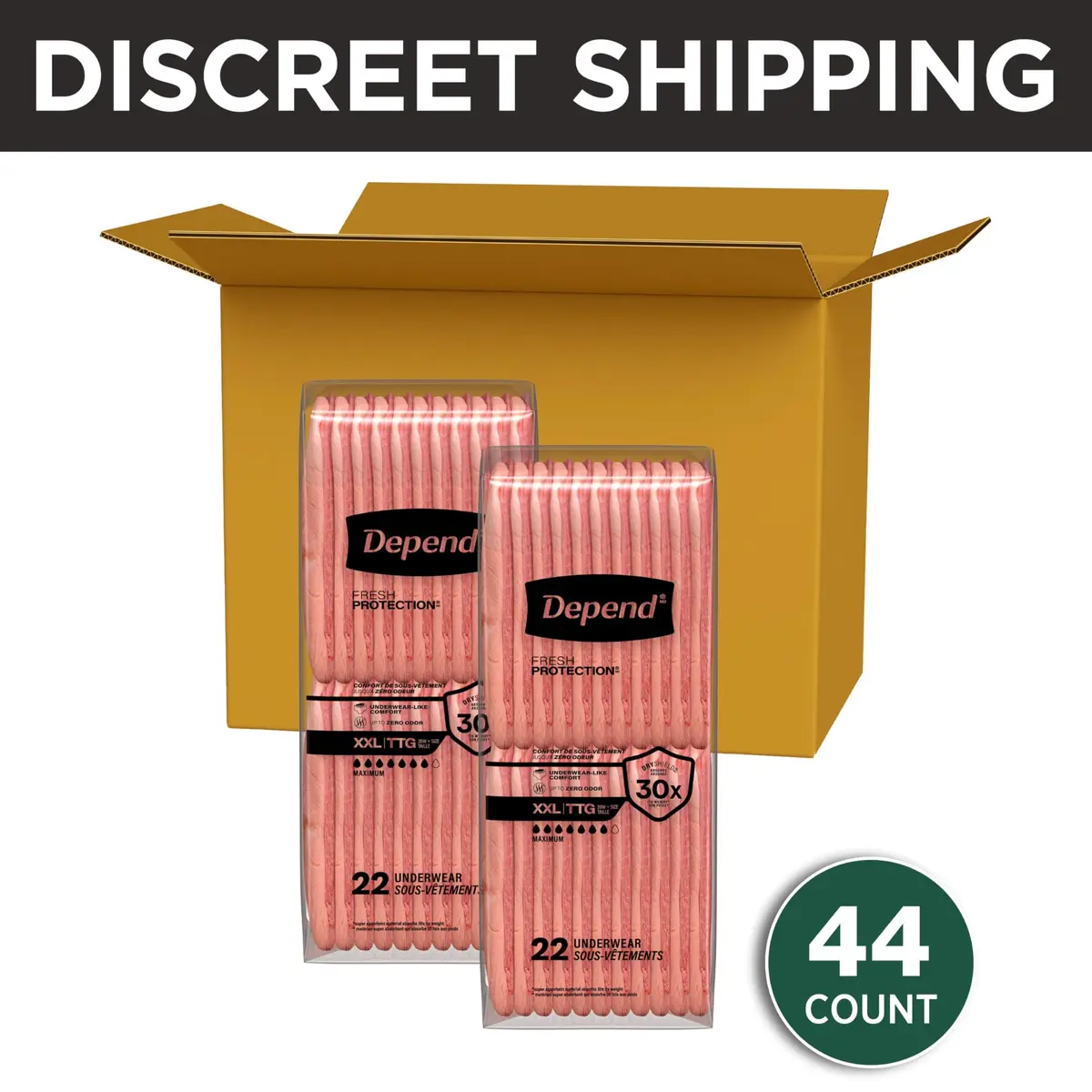Depend Fresh Protection Adult Diapers for Women XXL | Ultra-Absorbent, Odorless Comfort (70-120 chars) - view 2