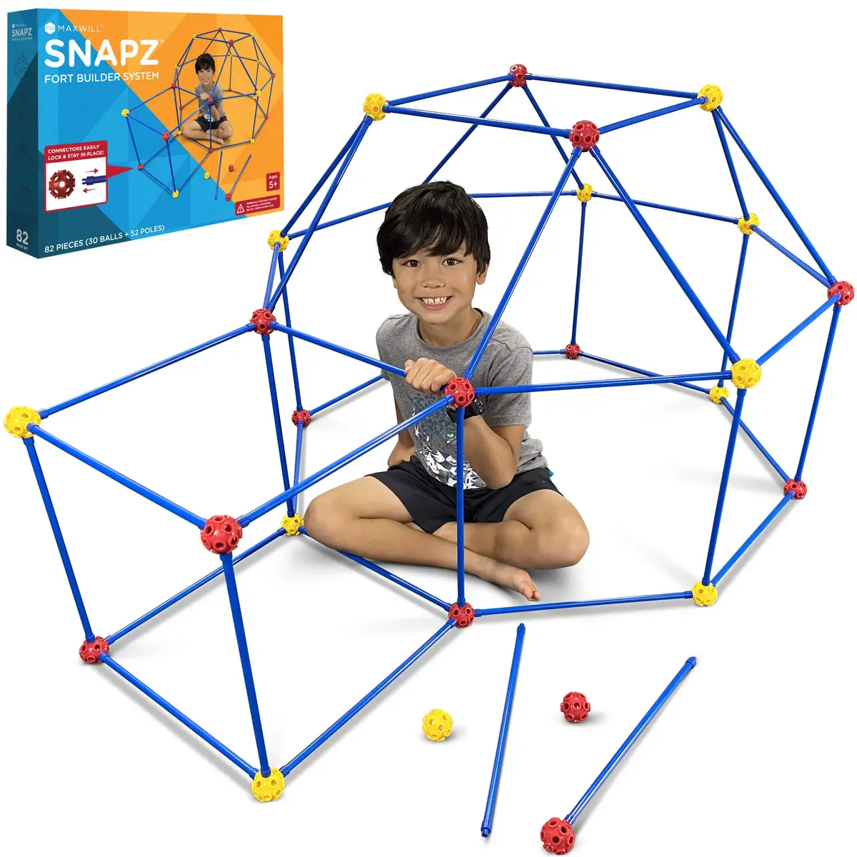 SNAPZ Ultimate Fort Builder Kit for Kids 8-12 | Sturdy Indoor STEM Play Set for Ages 4-8 - view 5