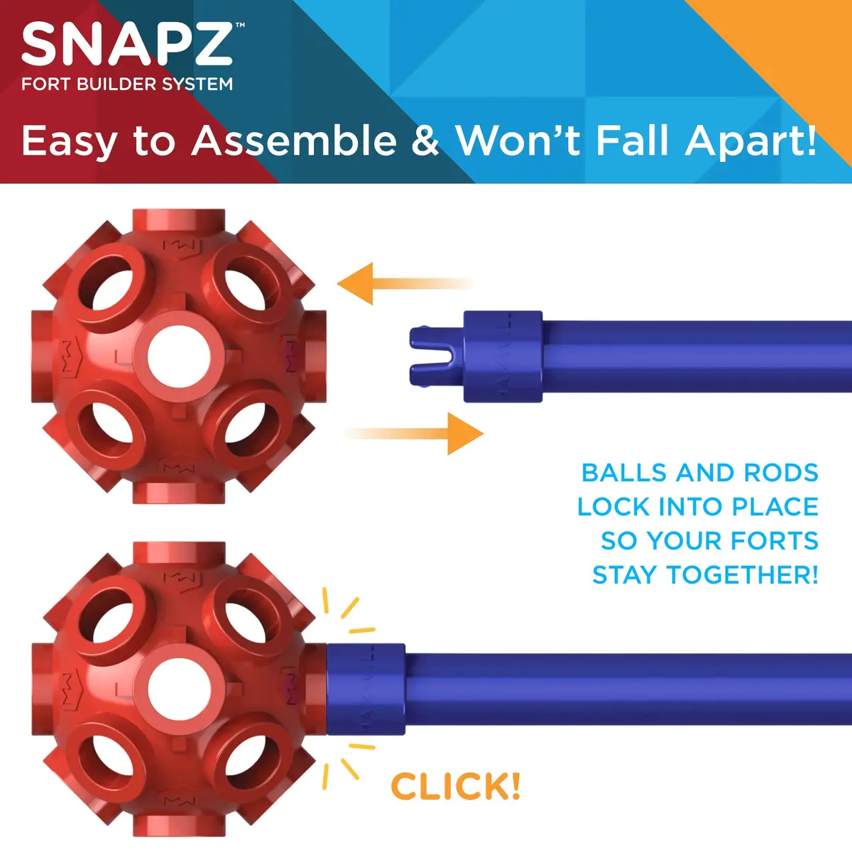 SNAPZ Ultimate Fort Builder Kit for Kids 8-12 | Sturdy Indoor STEM Play Set for Ages 4-8 - view 2