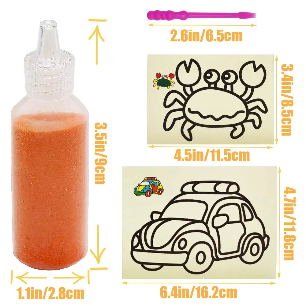 Zddaoole 32 PCS Art Sand Kit with 12 Colors & 20 Pattern Cards | Non-Toxic Craft Kit for DIY - view 3