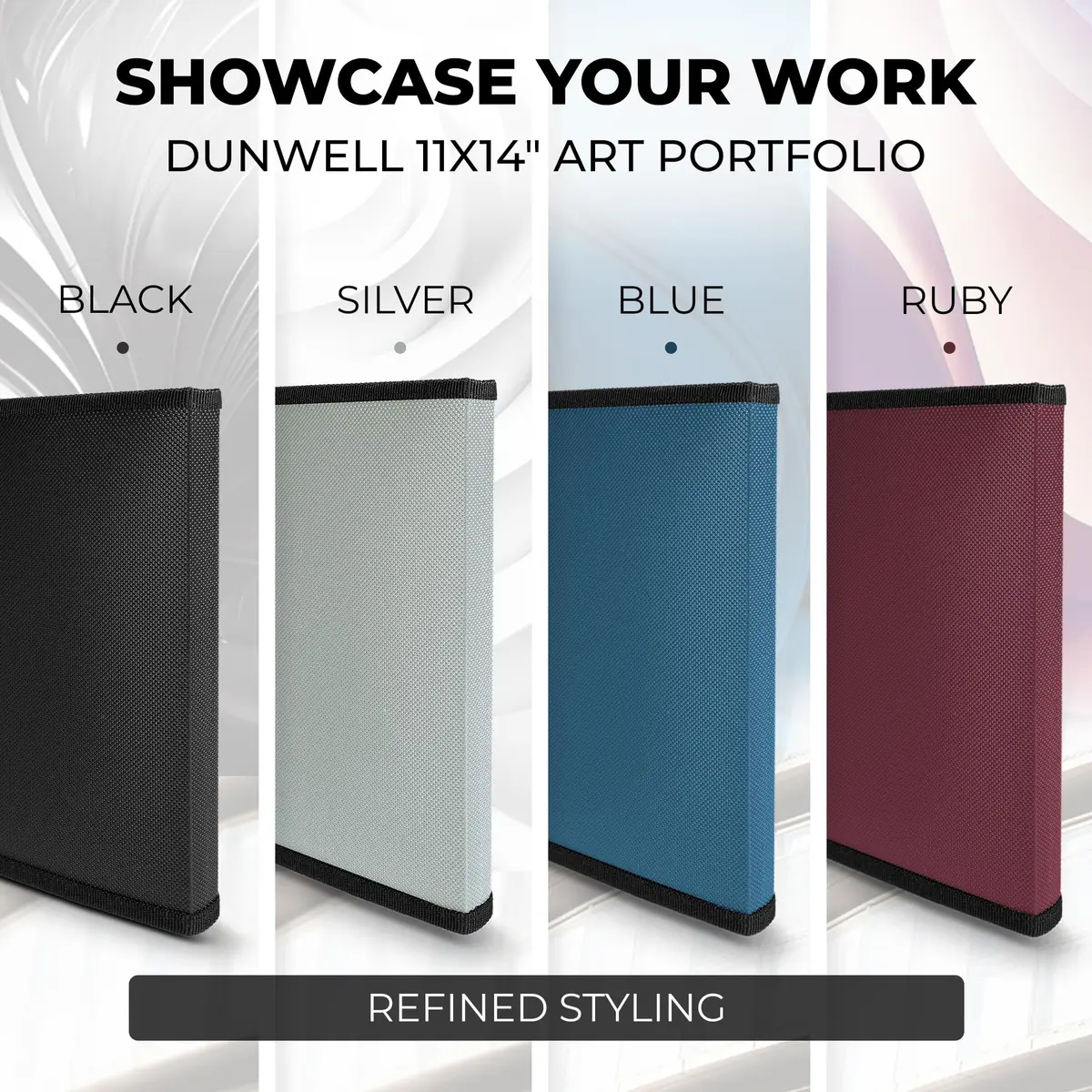 Dunwell 11x14 Art Portfolio Binder, 24-Sleeve, Artwork Storage | Professional Artist Portfolio with 48 Viewable Pages - view 7
