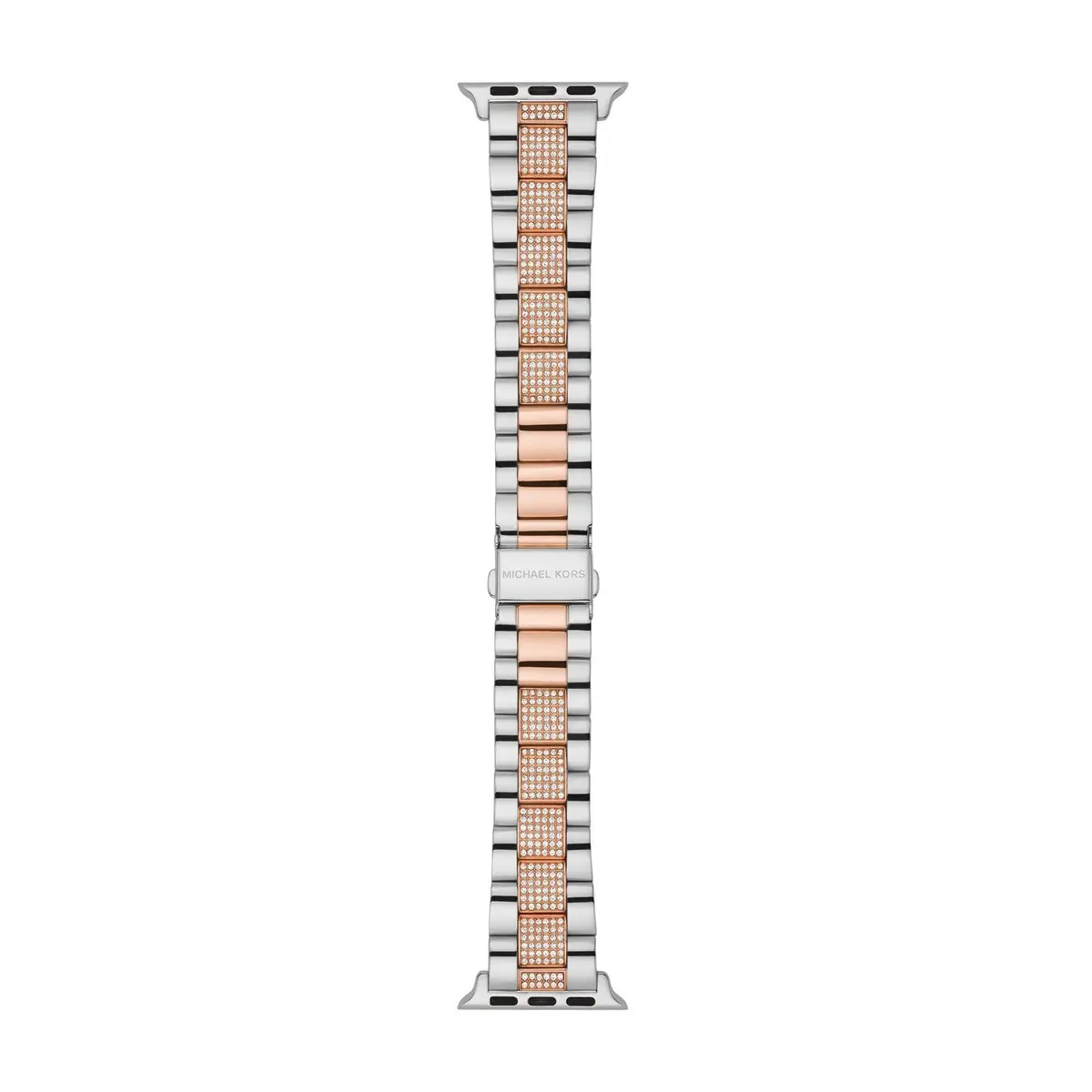Michael Kors Women's Two-Tone Stainless Steel Band for Apple Watch 38/40/41mm | Rose Gold Pavé Center Links - main product image
