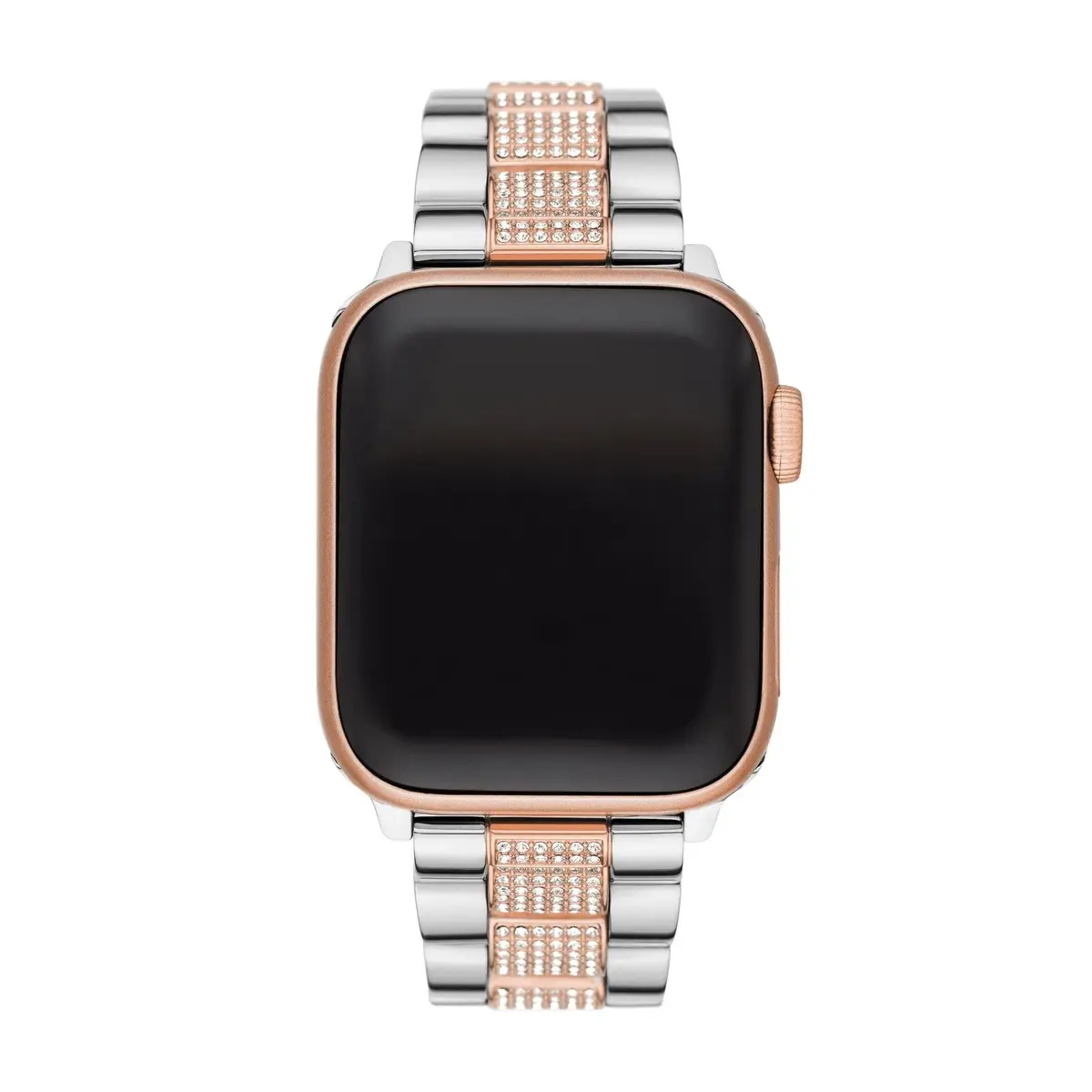 Michael Kors Women's Two-Tone Stainless Steel Band for Apple Watch 38/40/41mm | Rose Gold Pavé Center Links - view 2