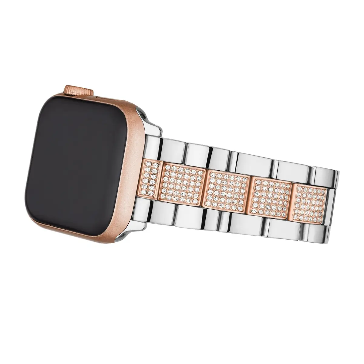 Michael Kors Women's Two-Tone Stainless Steel Band for Apple Watch 38/40/41mm | Rose Gold Pavé Center Links - view 4