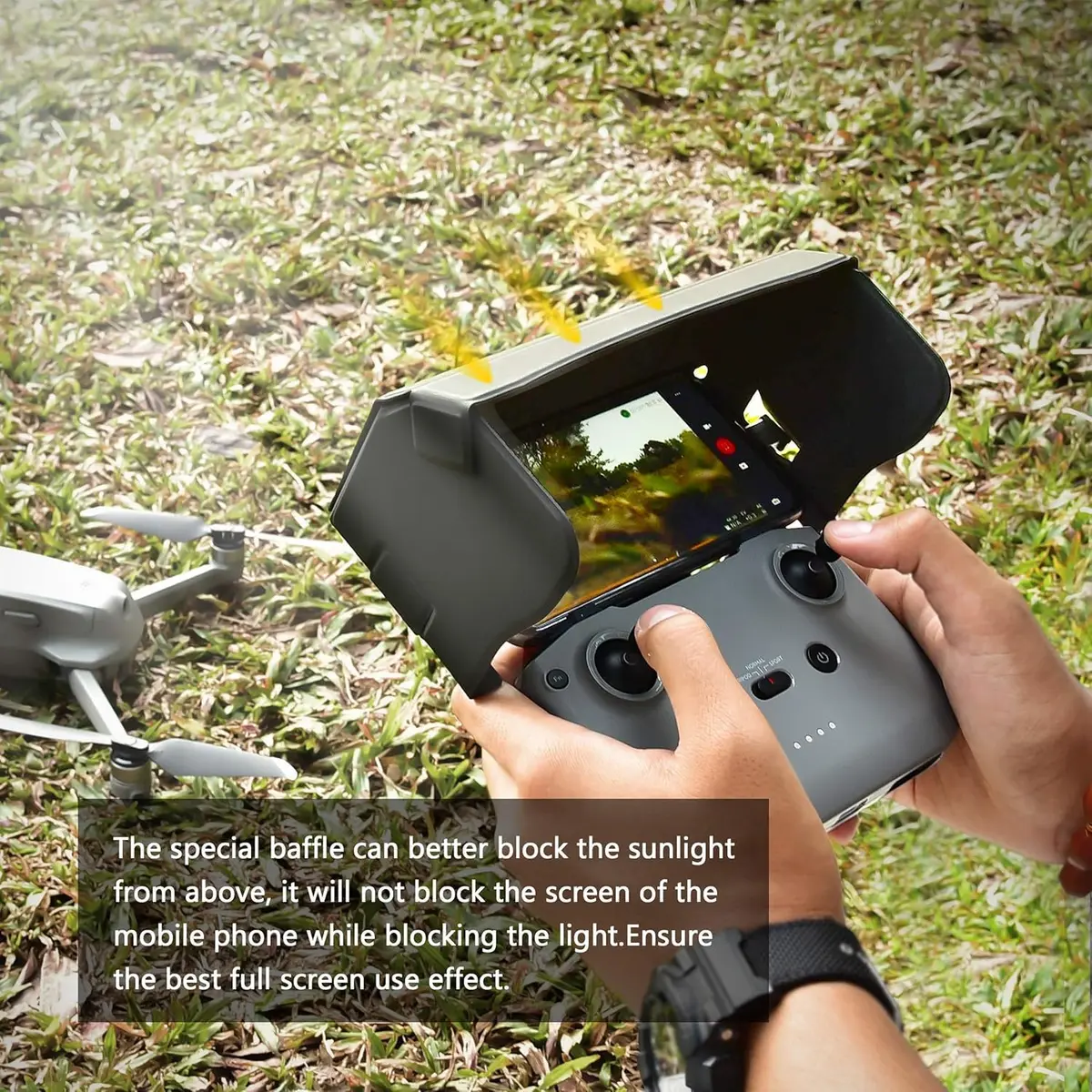 STARTRC Sun Hood for DJI RC-N3/N2, for DJI Mini 4K/NEO 2/X1 Accessories | Foldable Magnetic Sunshade for 4.4-7.1" Smartphone - view 6